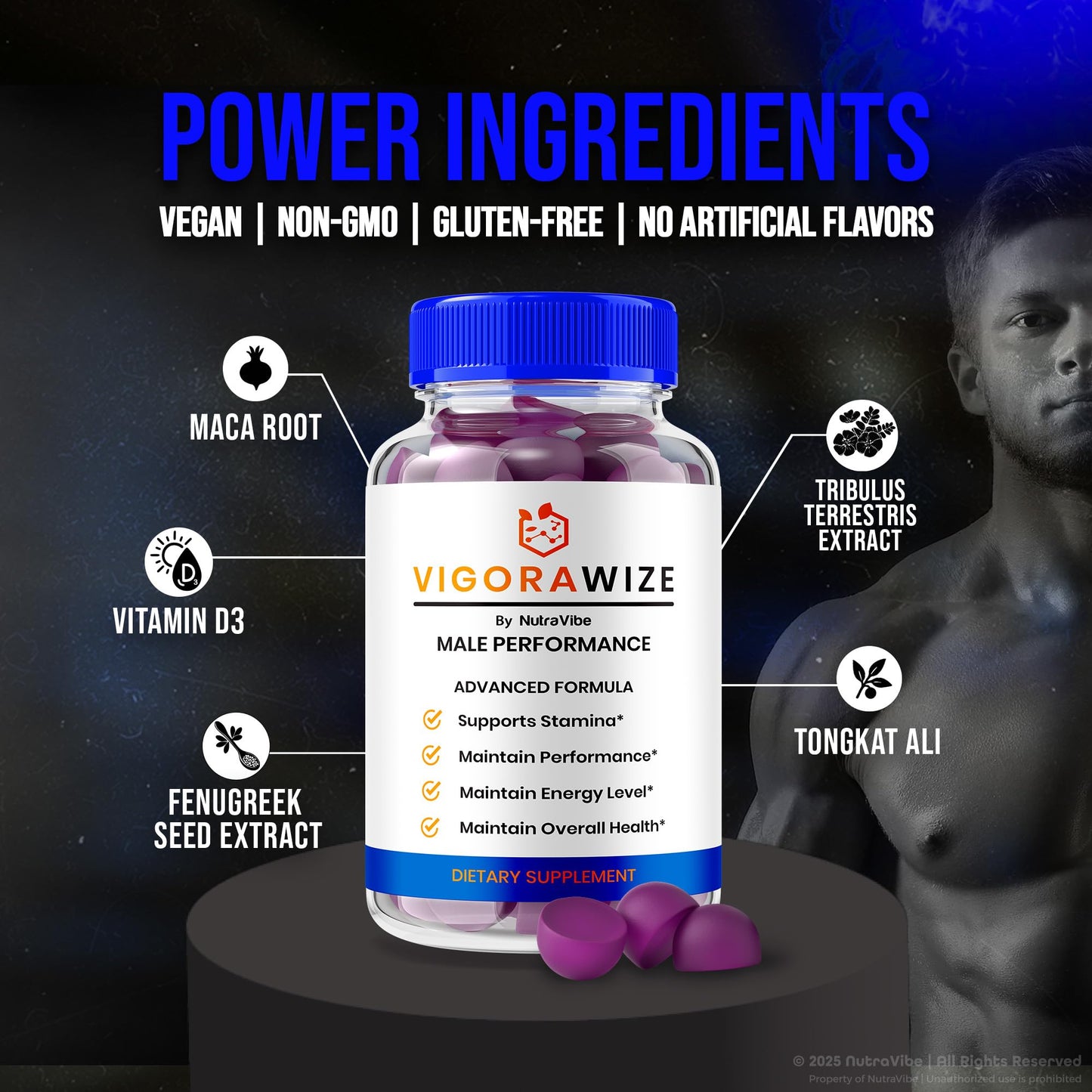 NutraRize Vigorawize for Men Gummies 60 Gummies