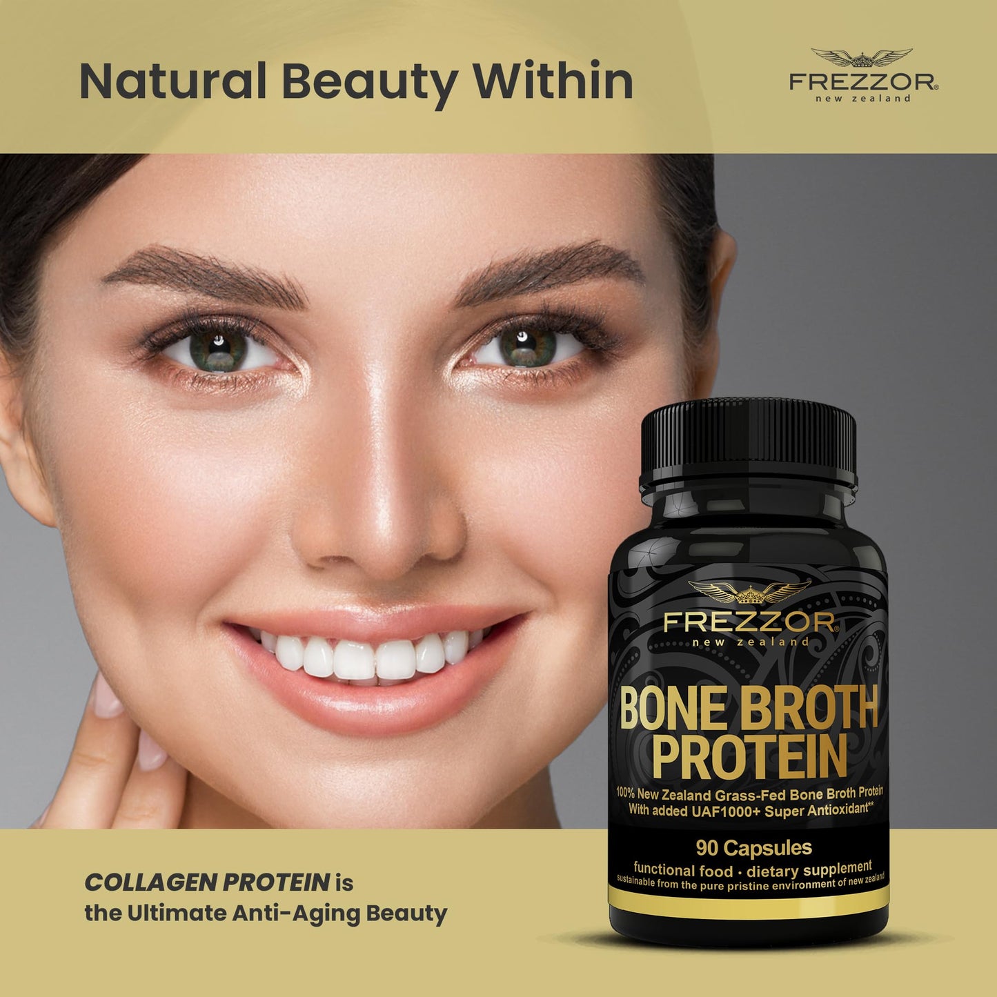 FREZZOR Bone Broth Protein Capsules, 180 Capsules