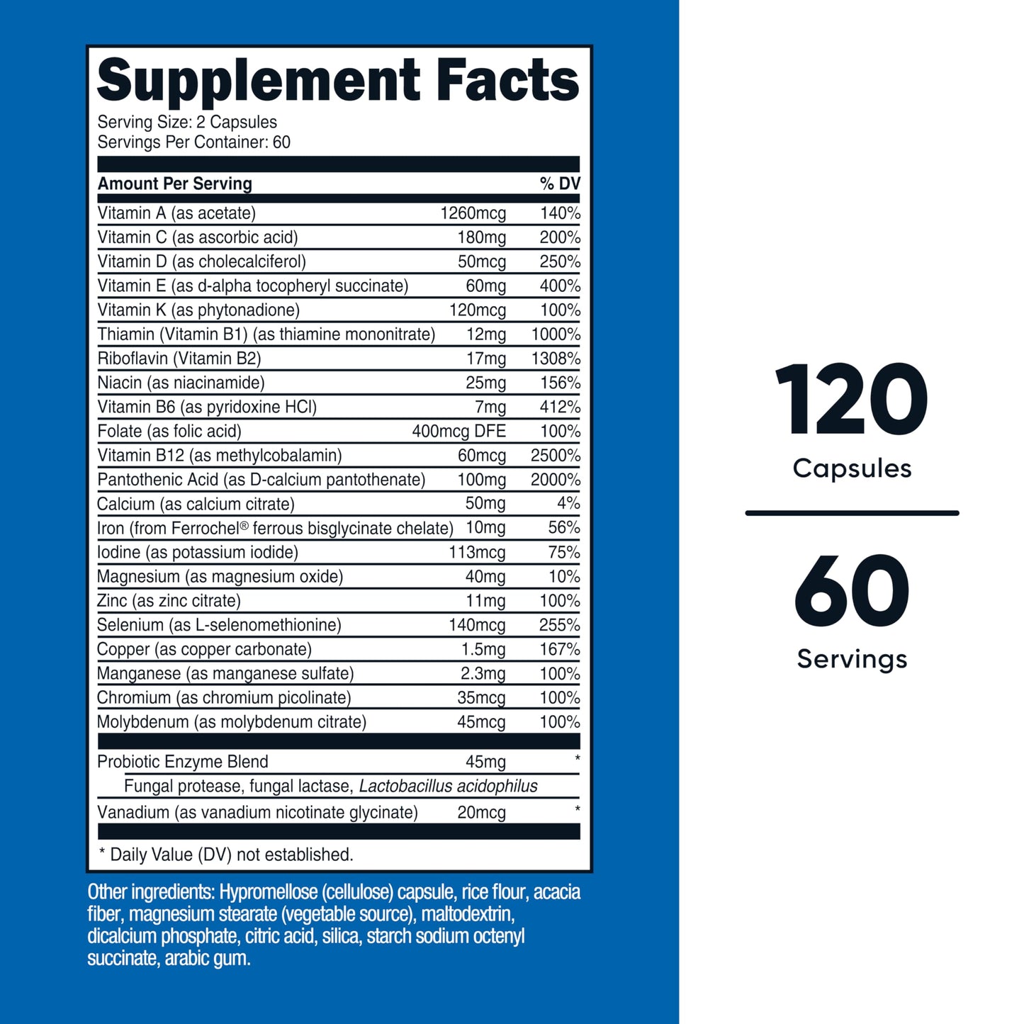 Nutricost Multivitamin with Probiotics Capsule 120 Count