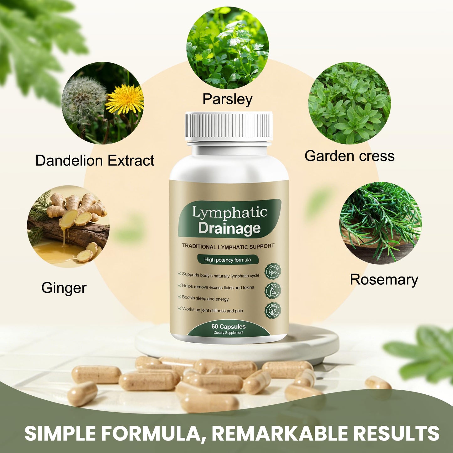 WXZQQ Lymphatic Drainage Capsules 60 Capsules