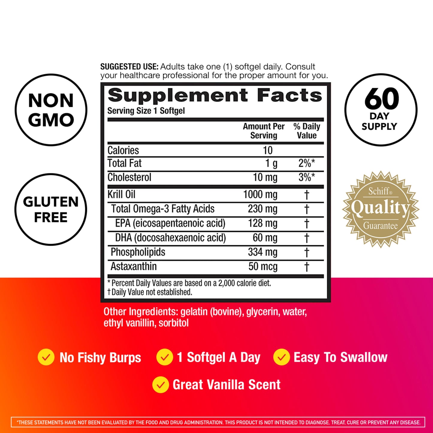 MegaRed Ultra Strength 1000mg Omega-3 Krill Oil Softgels, 60 Count