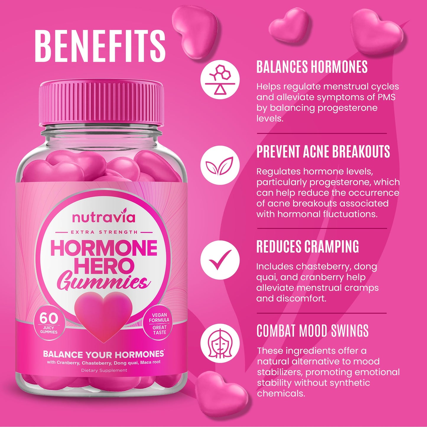 Nutravia Hormone Balance For Women Gummies 60 Count