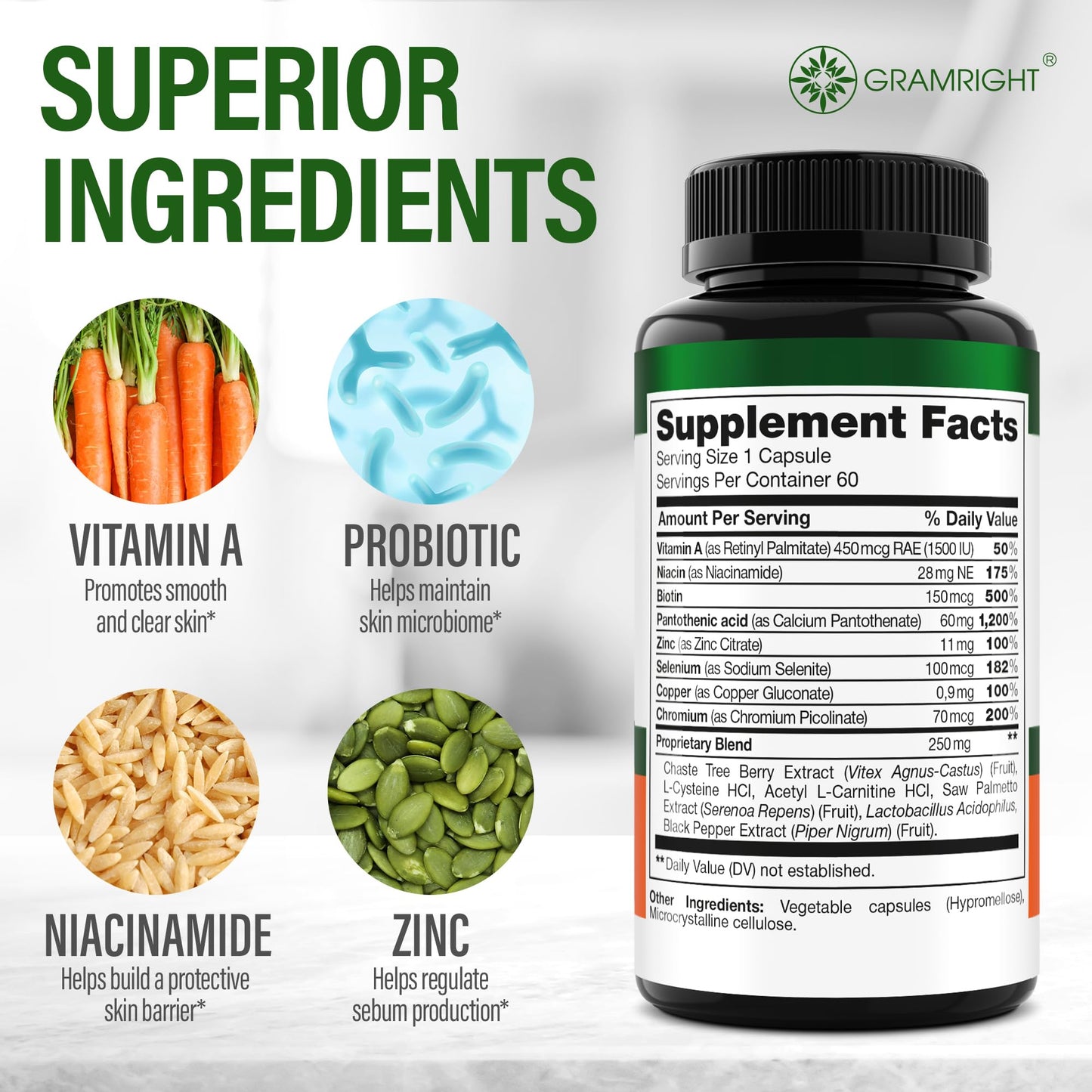 GRAMRIGHT Perfect Skin Pills Capsule 60 Count