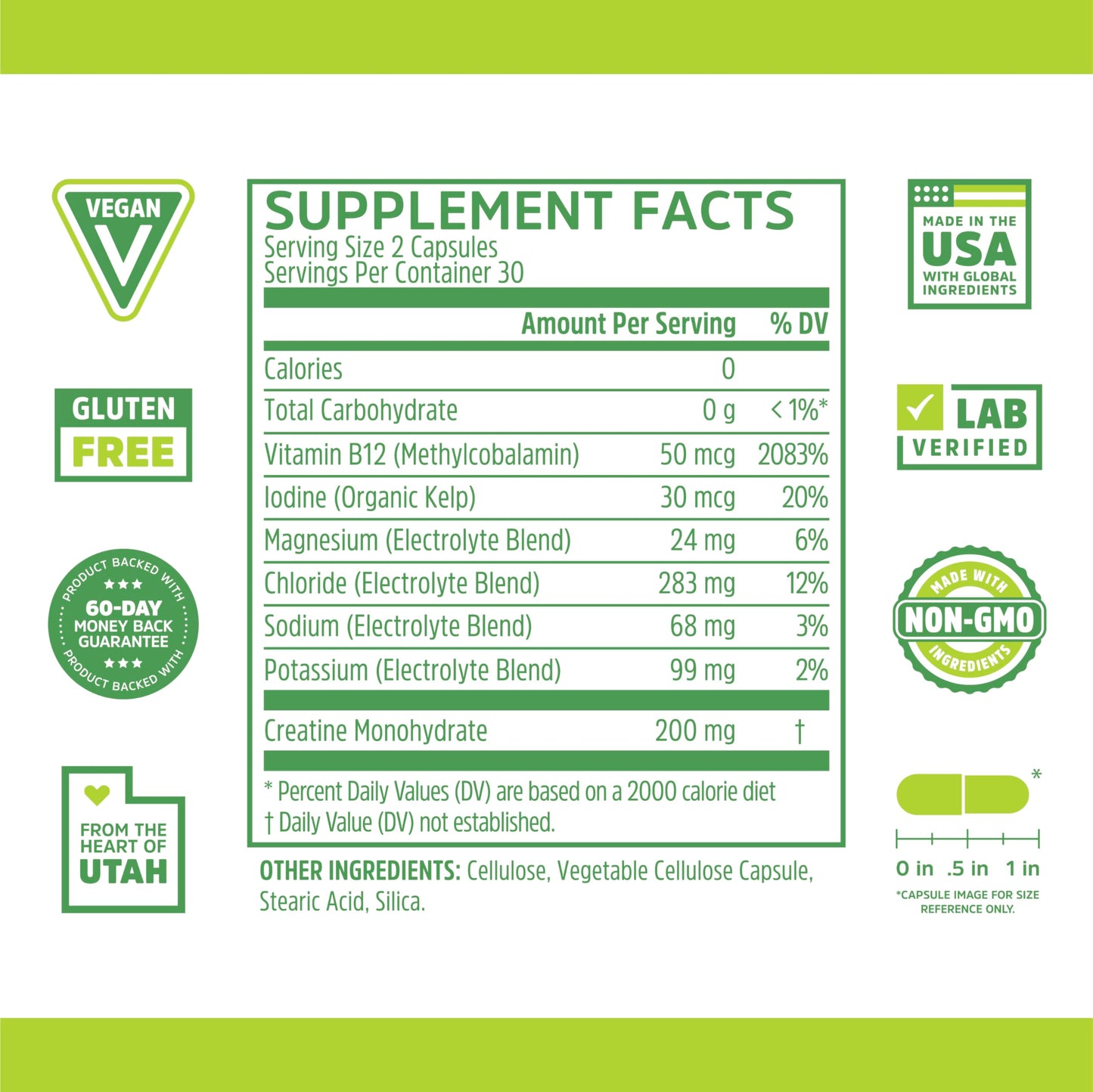 ZHOU Fast Support Fasting Electrolytes No Sugar Fasting Salts Supplement for Intermittent Fasting for Women & Men with Magnesium, Sodium Chloride & Potassium, 60 Veggie Capsules