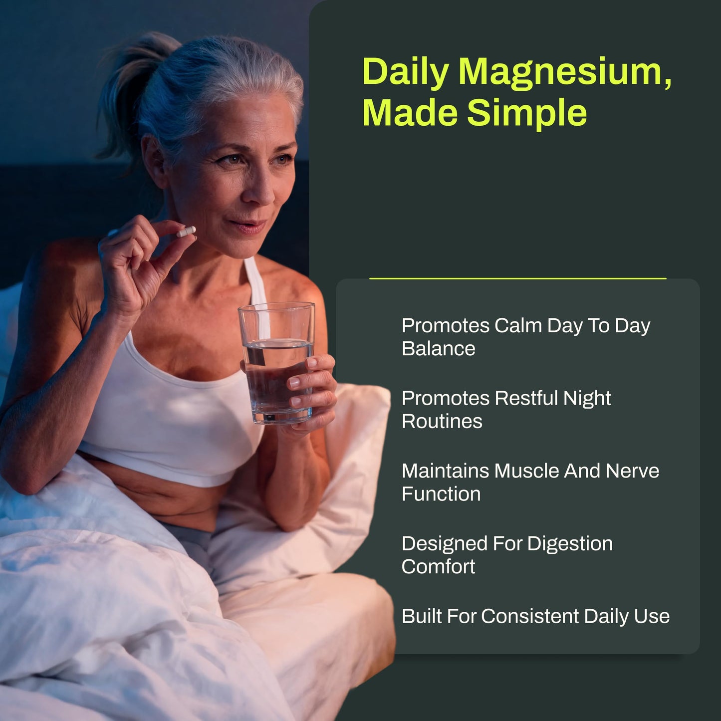 REAL GOOD ESSENTIALS Magnesium Glycinate 500mg Capsule, 270 Count