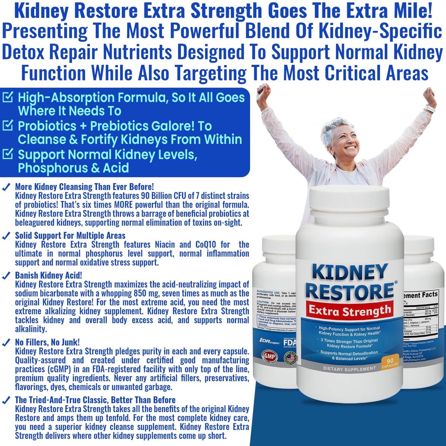 Kidney Restore Kidney Cleanse Detox & Repair Capsule 90 Count