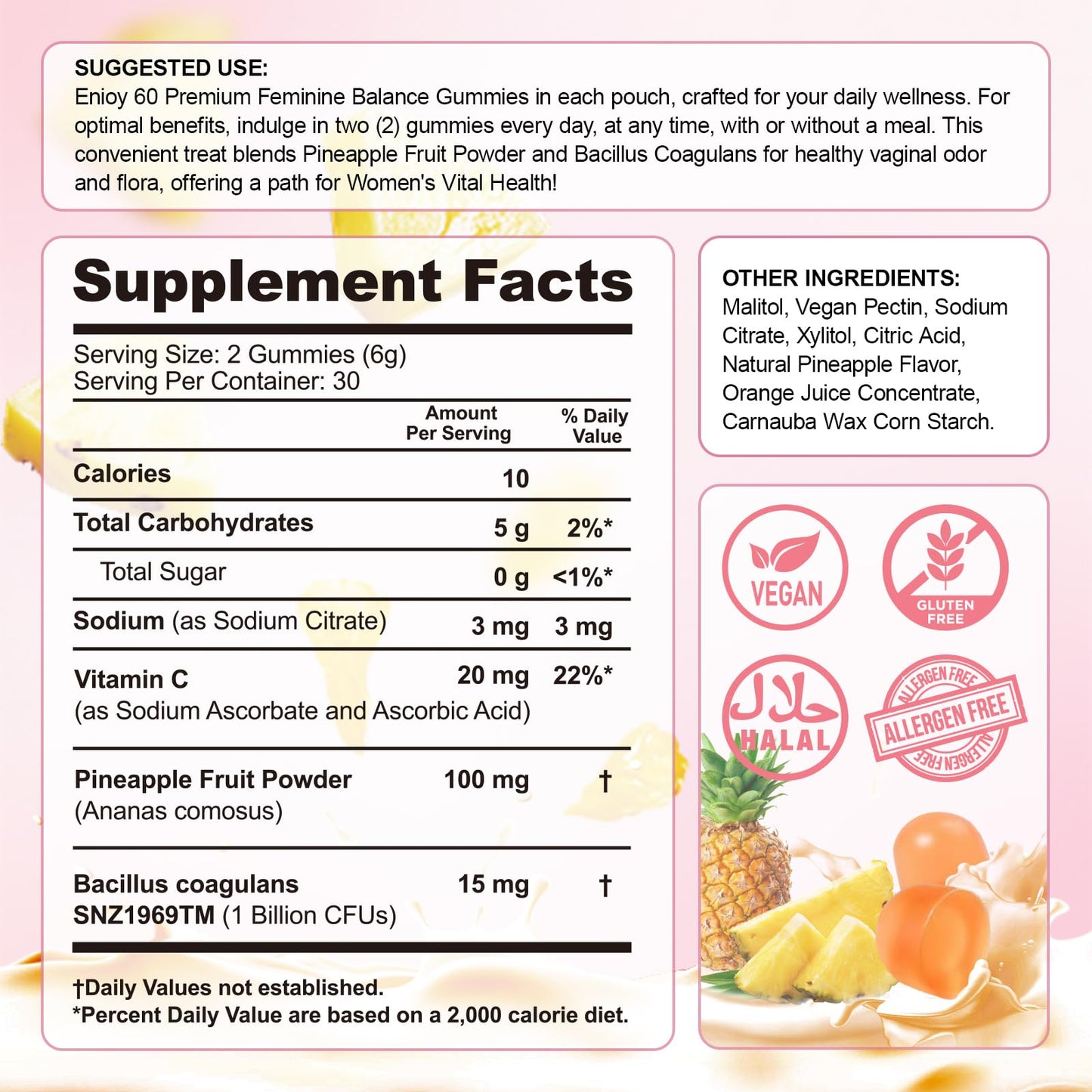Fynzylarv Feminine Balance Gummies for Women’s 60 Gummies