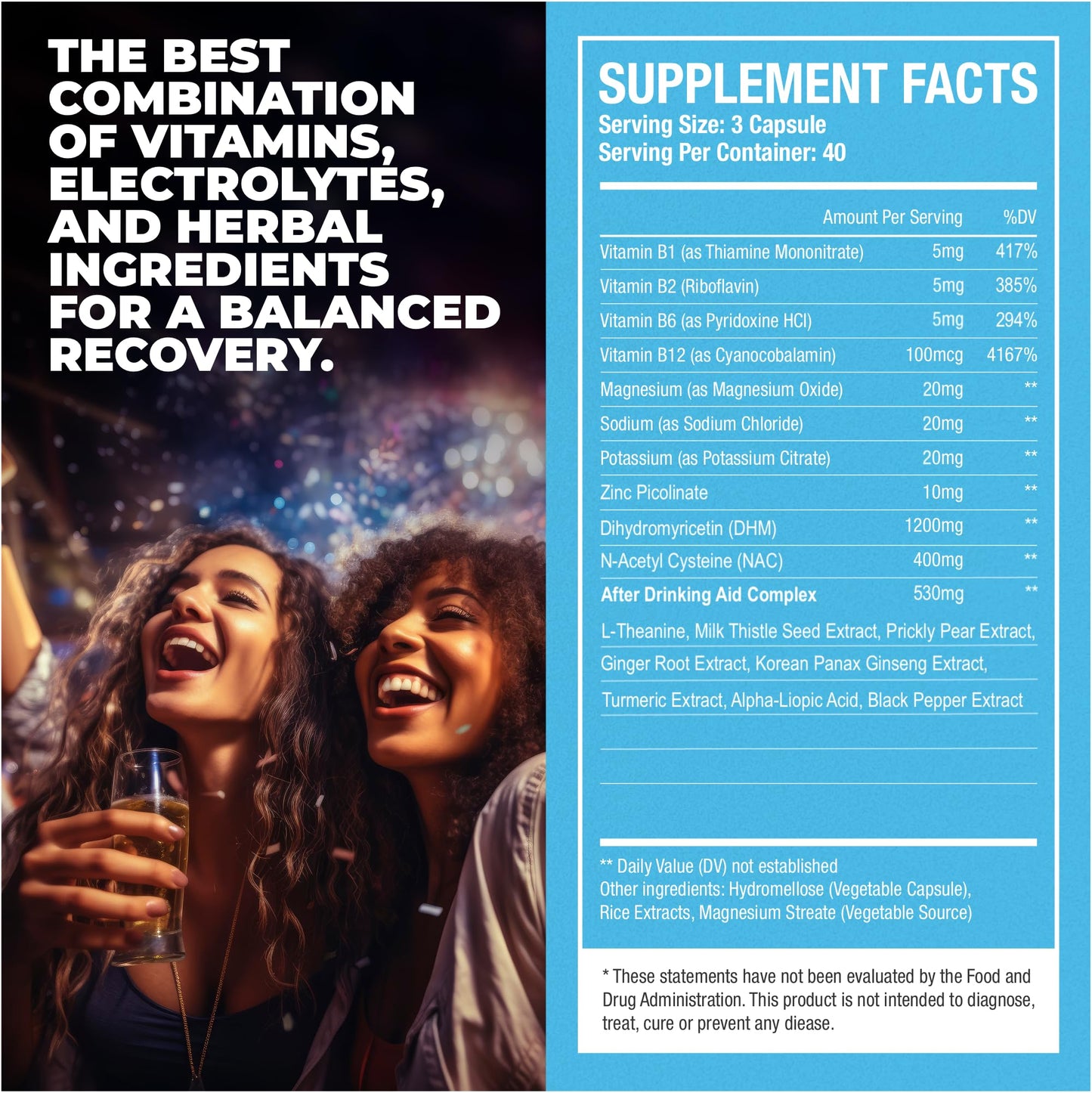 Hydralit After Drinking Aid Supplement Milk Thistle DHM 120 Capsules
