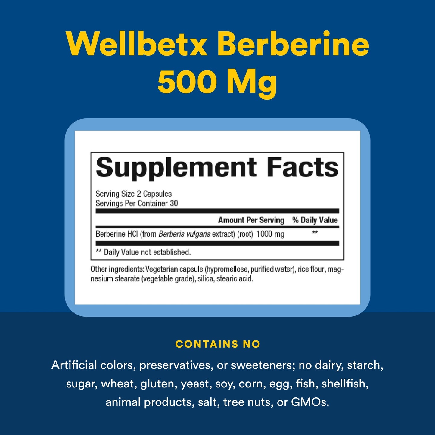 Natural Factors WellBetX Berberine Capsules, 60 Count