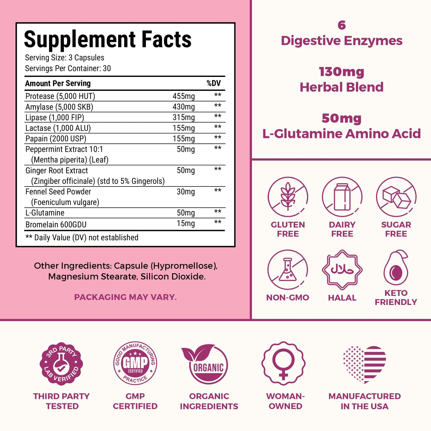 VITA-PCOS Digestive Enzymes for Women - Digestive Supplements Debloat Me Capsule, 1 Count