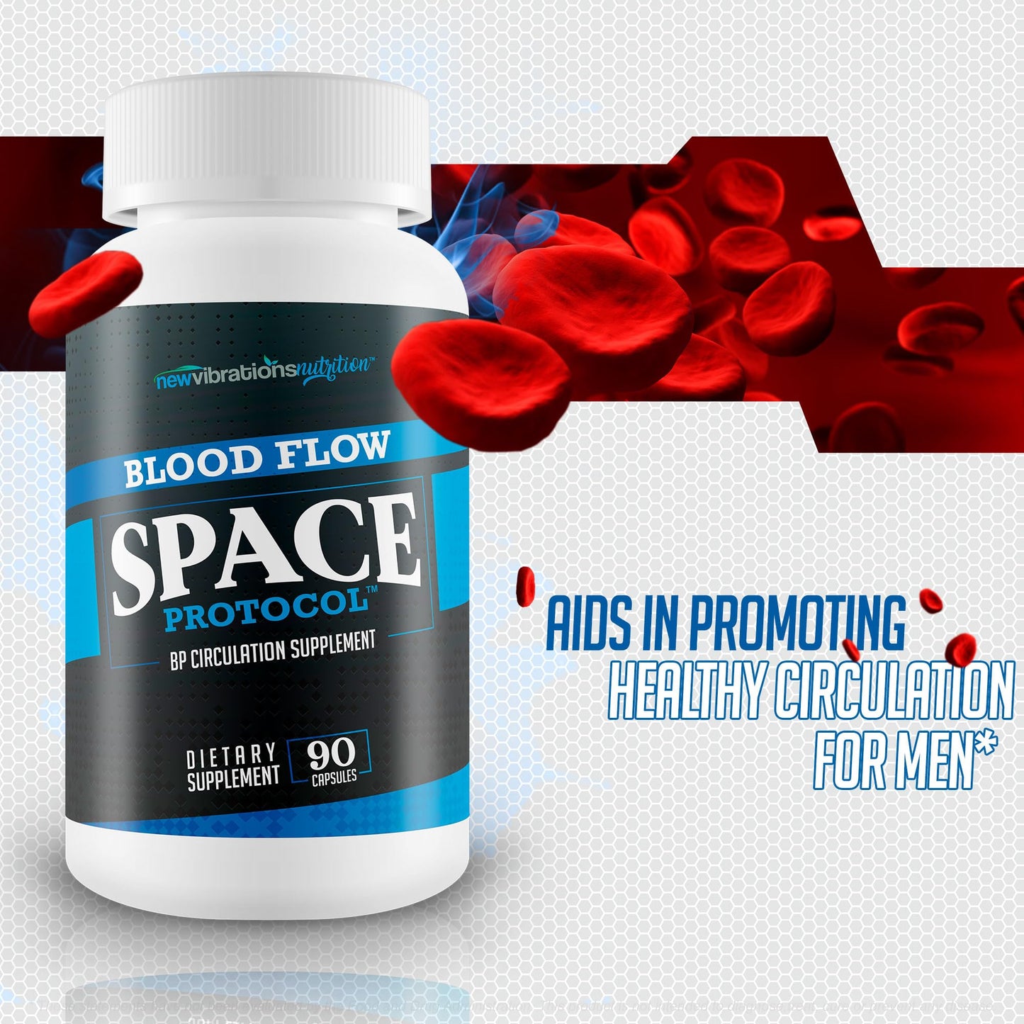 New Vibrations Nutrition Space Protocol Blood Flow Booster Capsules, 90 Count