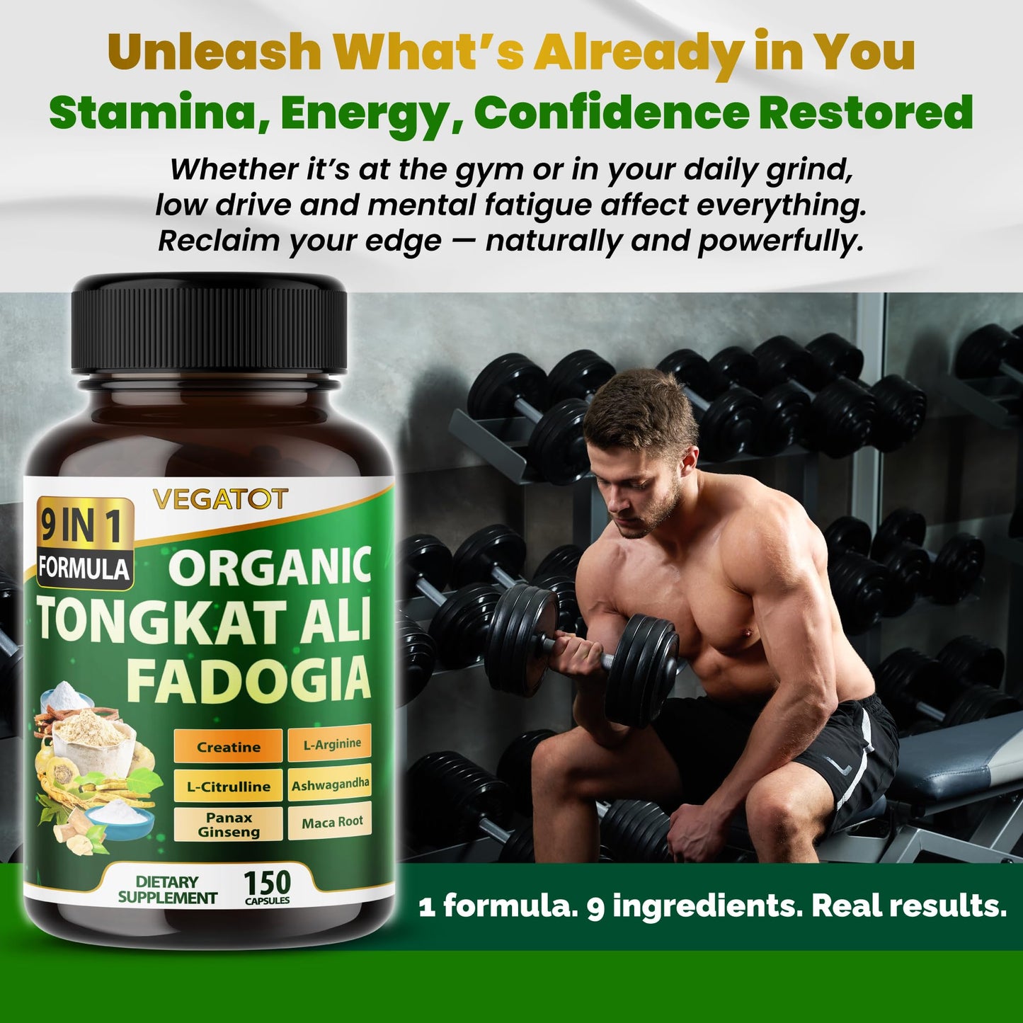 VEGATOT L-Arginine Supplement with Creatine & L-Citrulline Capsules, 90 Count