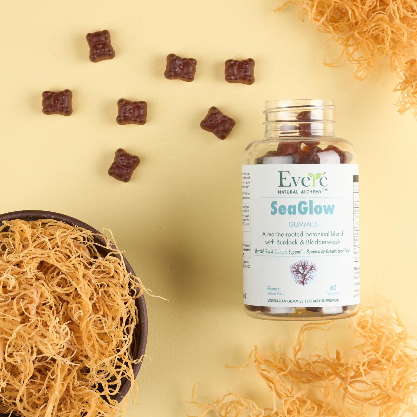 The EverÉ Natural Alchemy Sea Moss with Bladderwrack & Burdock Root Powder, 2.12 Ounce