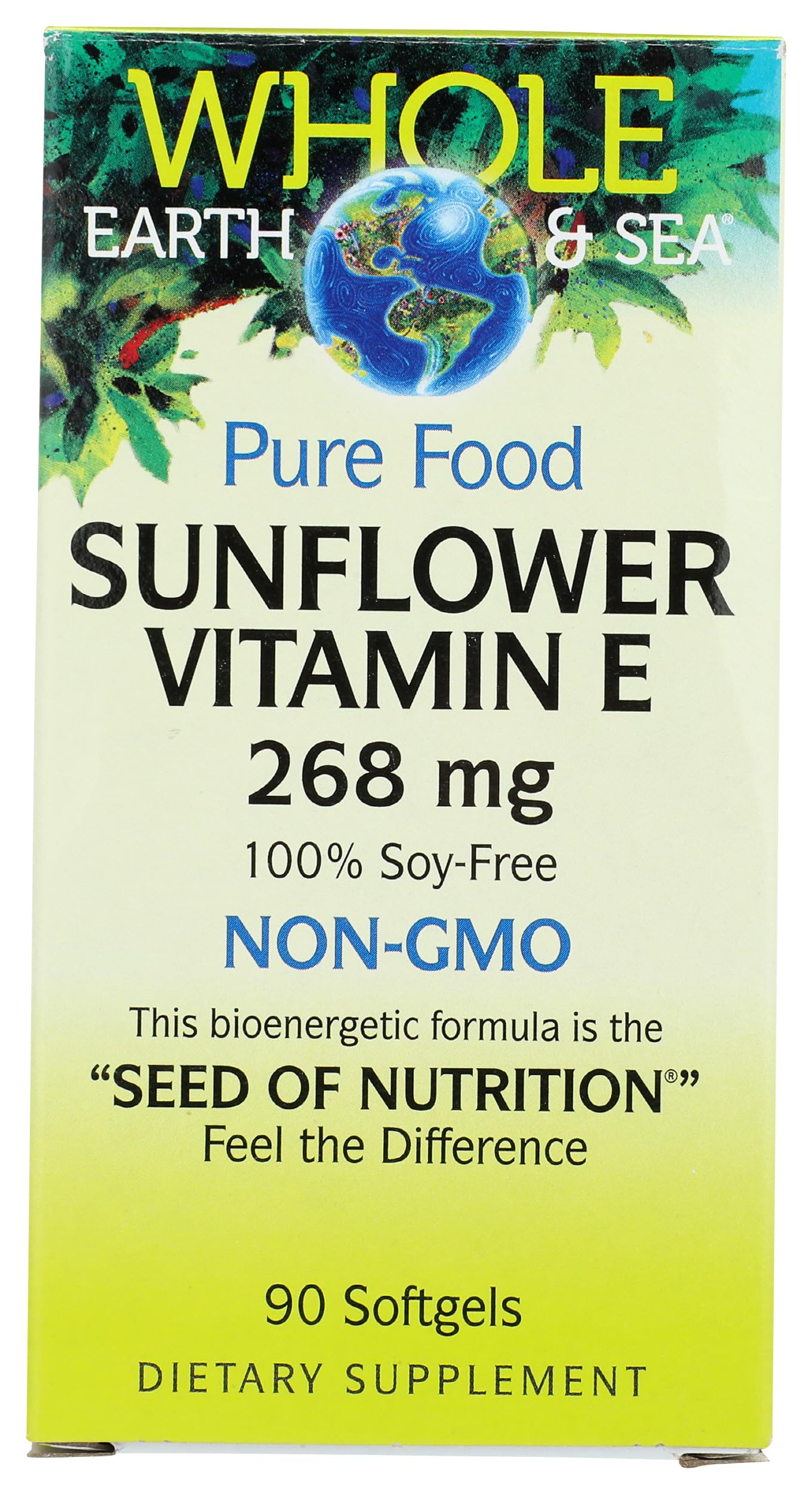 Natural Factors Whole Earth & Sea Sunflower Vitamin E Softgels 90 Count