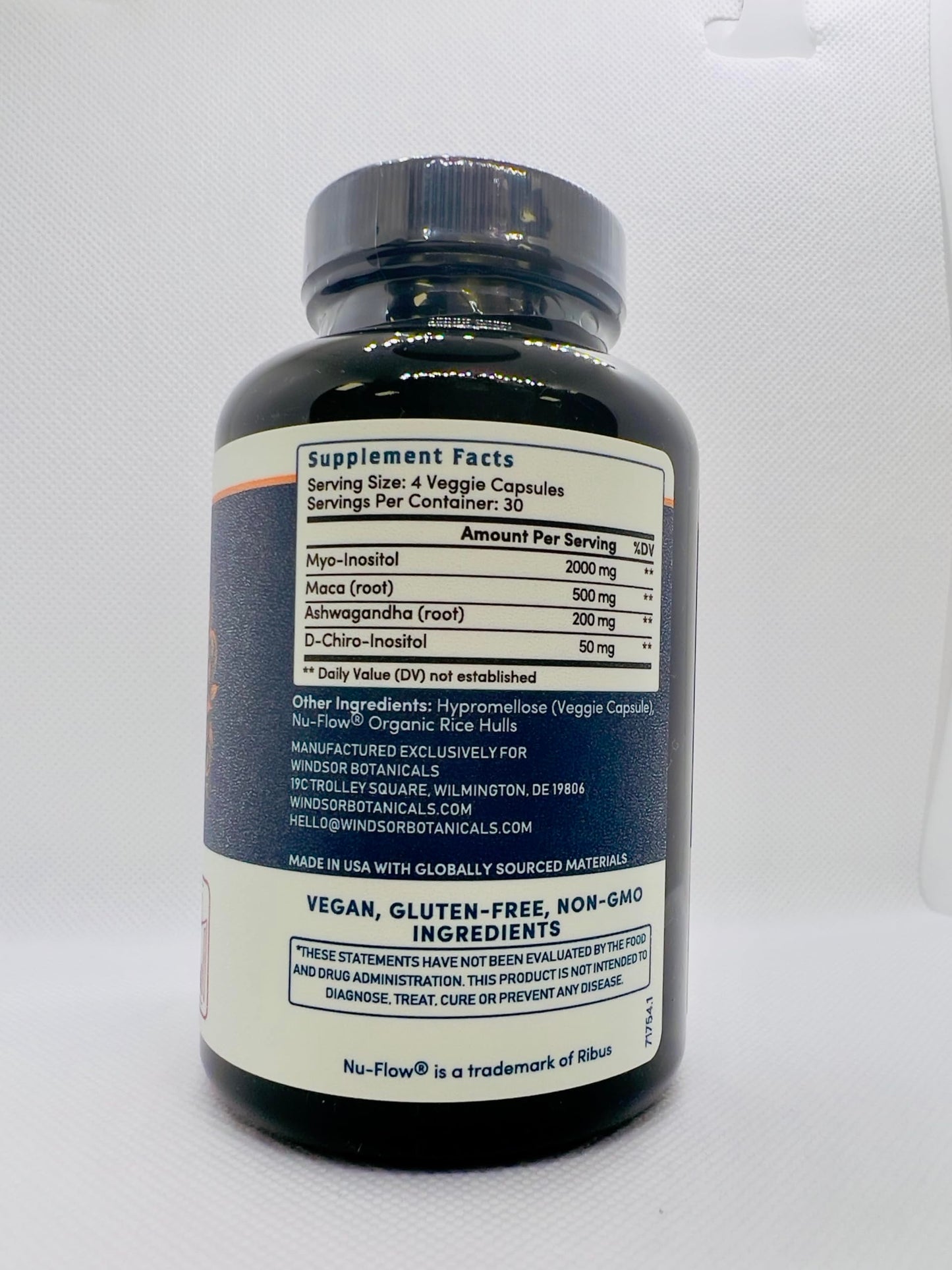 Windsor Botanicals Myo-Inositol & D-Chiro Inositol 40:1 Ratio with Maca Root & Ashwagandha 120 Capsules