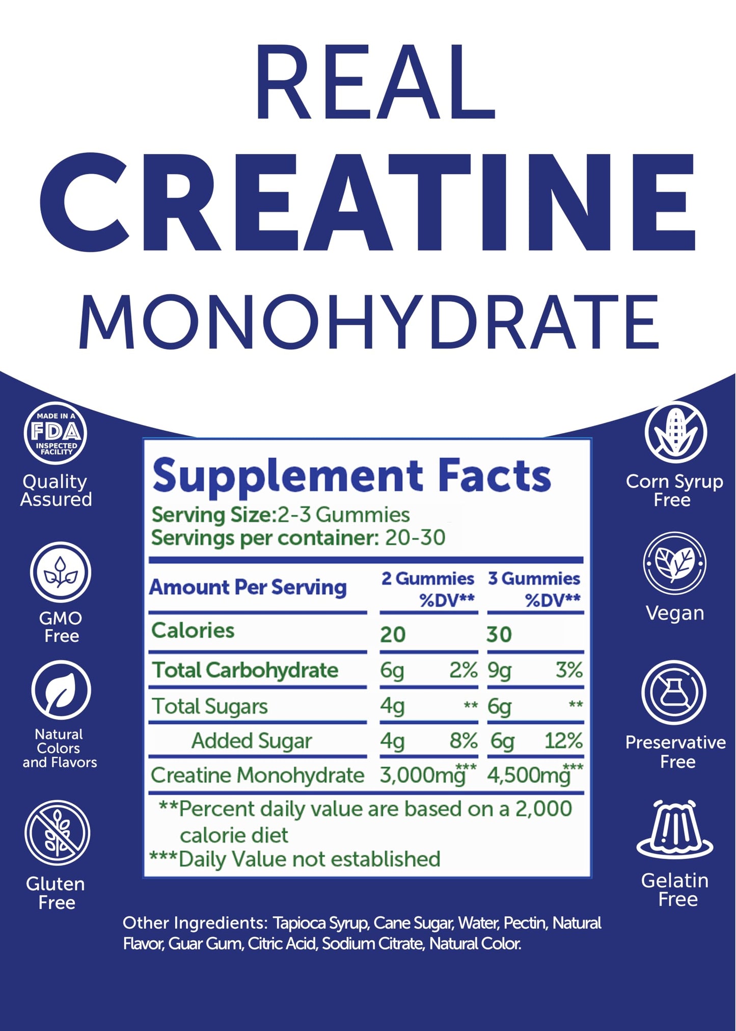 Lunakai Creatine Monohydrate Gummies 60 Count