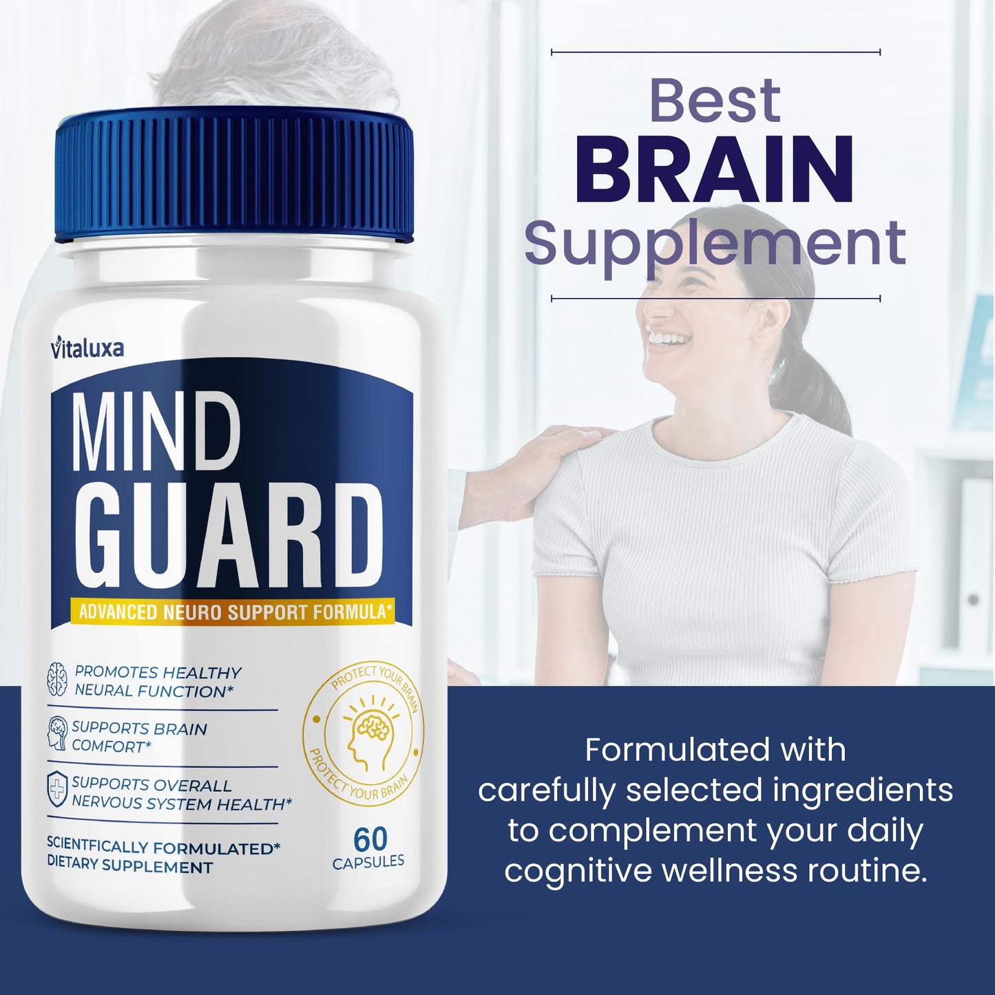 Vitaluxa Mind Guard Brain Supplement Capsules, 120 Count