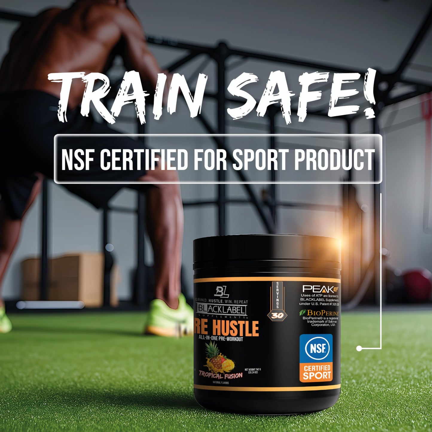 BLACKLABEL Supplements Blacklabel PRE Hustle V3 NSF Certified for Sport Pre-Workout Powder 26.24 oz