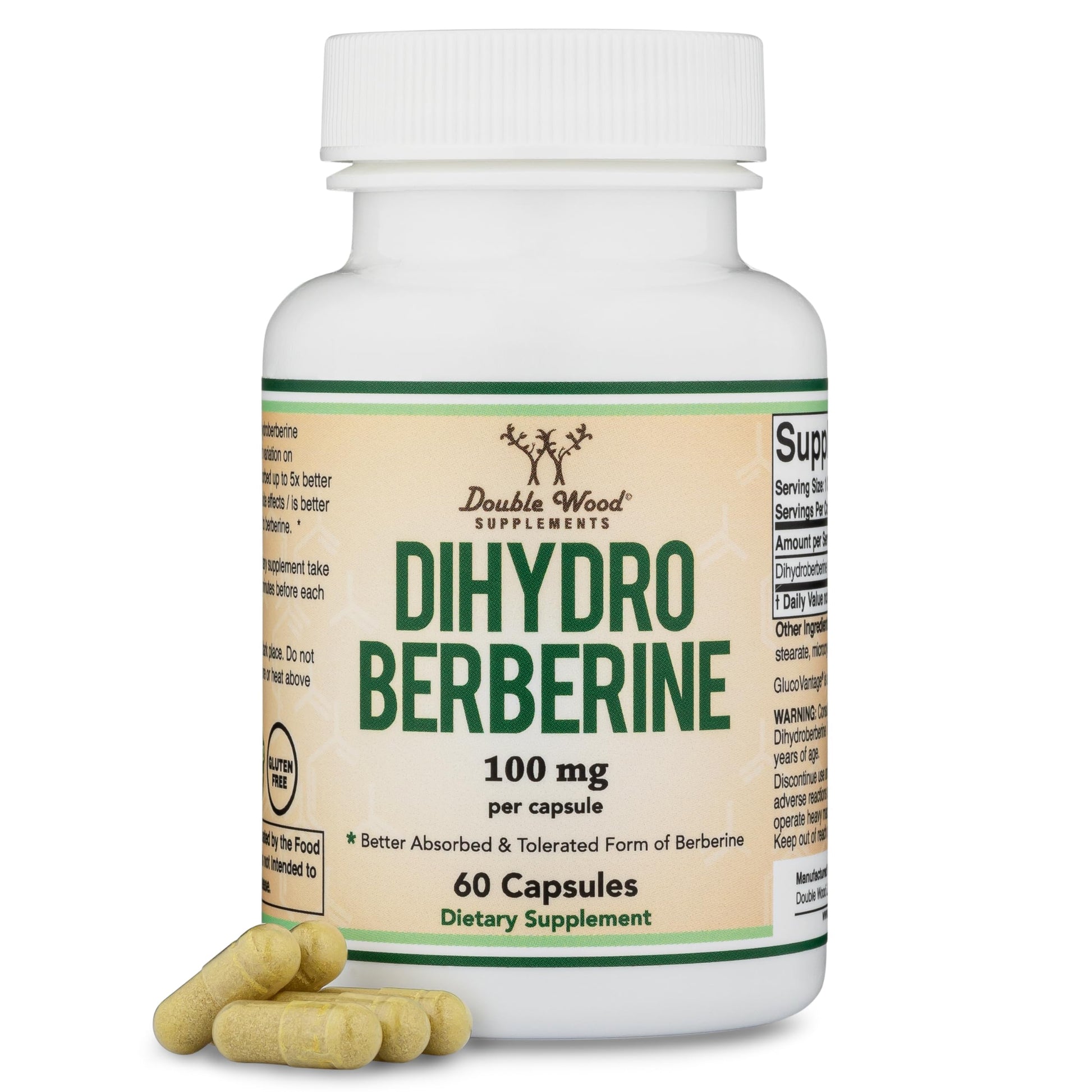 Double Wood Supplements Dihydroberberine Capsules, 60 Count