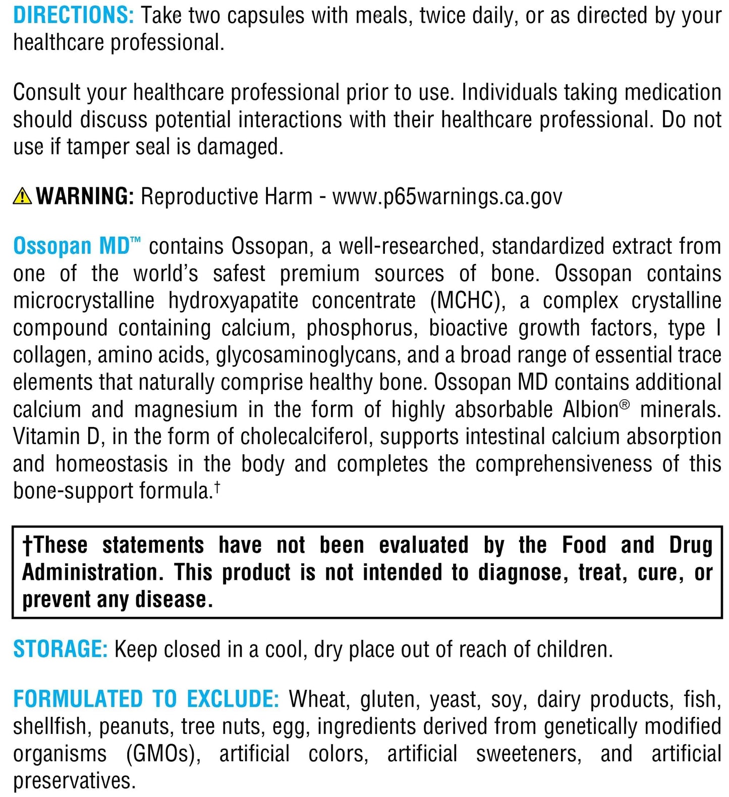 XYMOGEN Ossopan MD - Bone Strength & Structural Support - Microcrystalline Hydroxyapatite with Vitamins & Minerals - MCHC Bone Formula - Gluten-Free, Dairy-Free, & Non-GMO, 120 Capsules