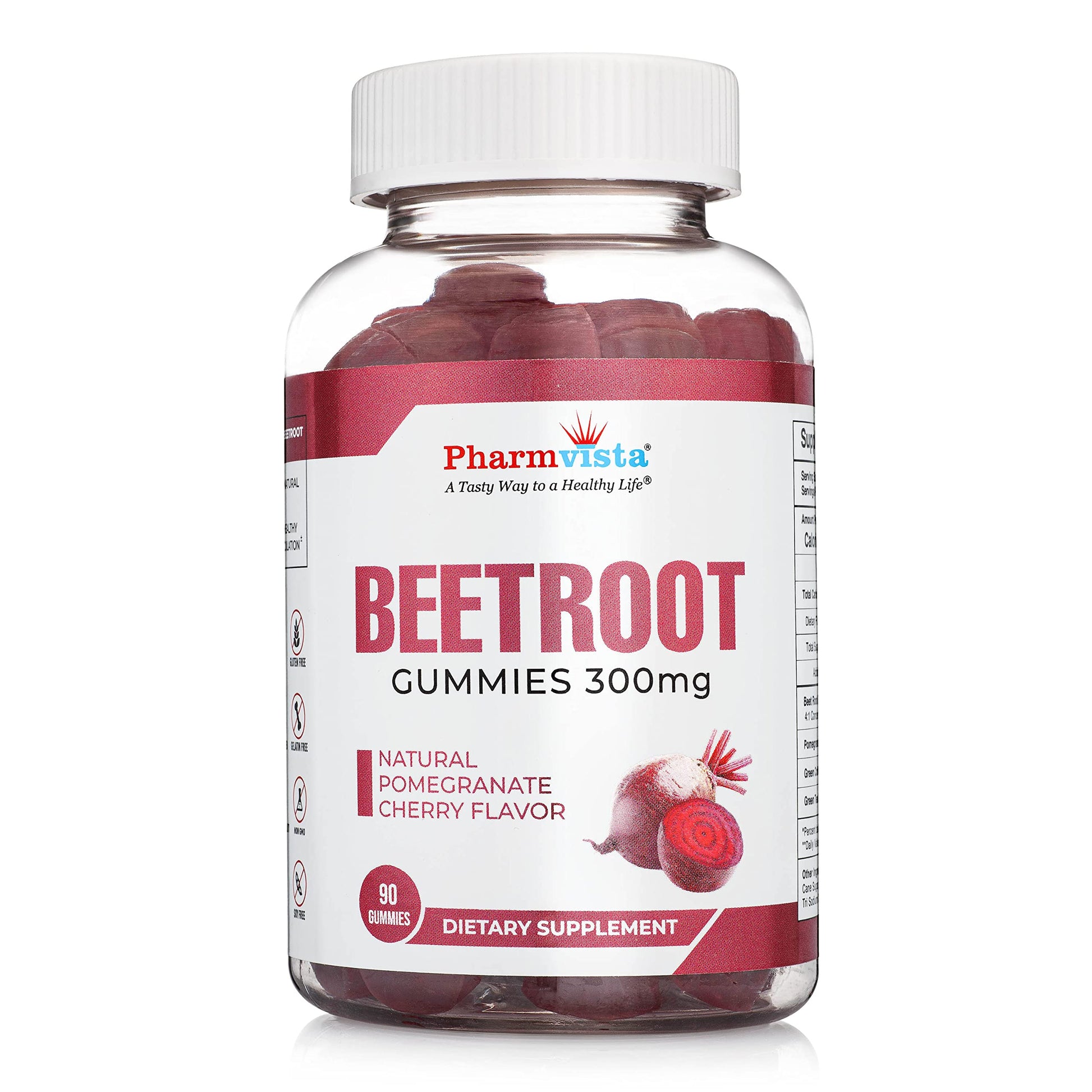 Pharmvista Beetroot Gummies 300mg - 90 Count