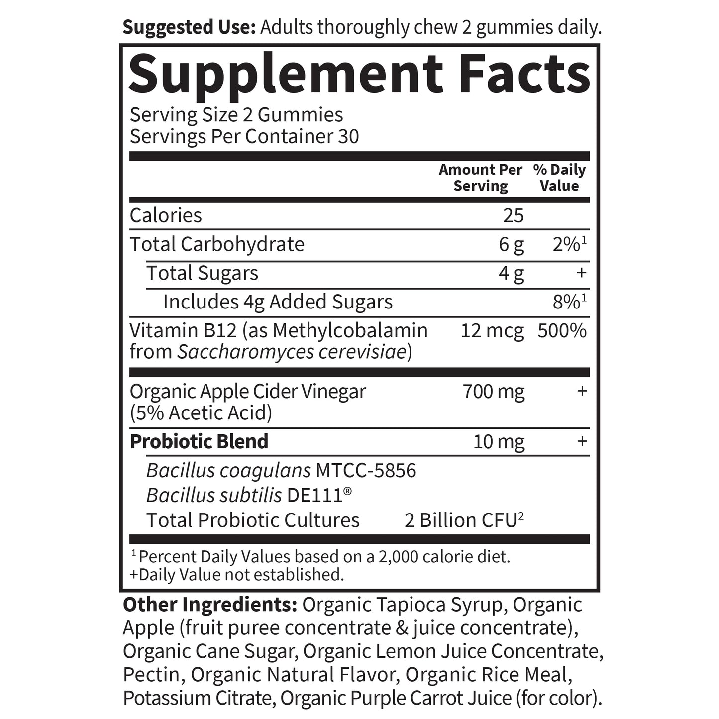 Garden of Life Apple Cider Vinegar Probiotic Gummies, 60 Count