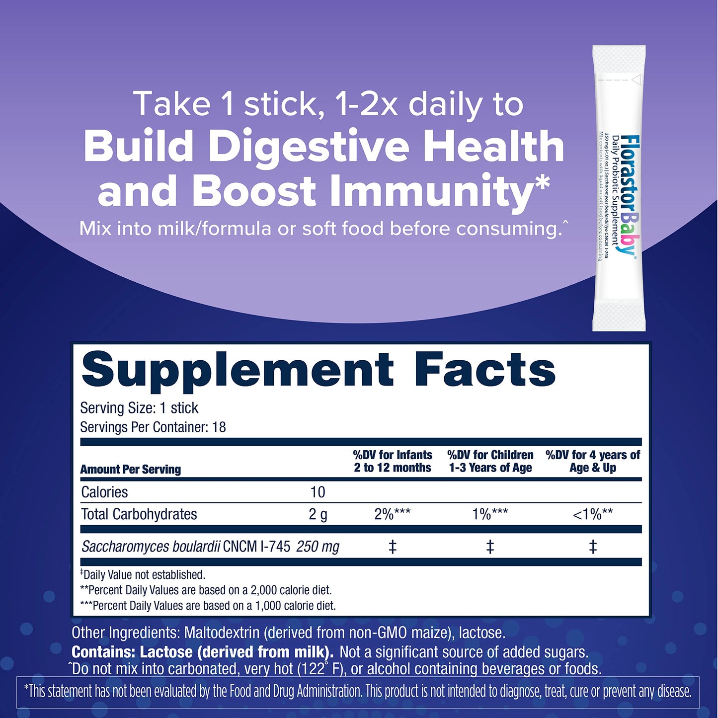 Florastor Baby Daily Probiotic Powder Packets, 18 Packets