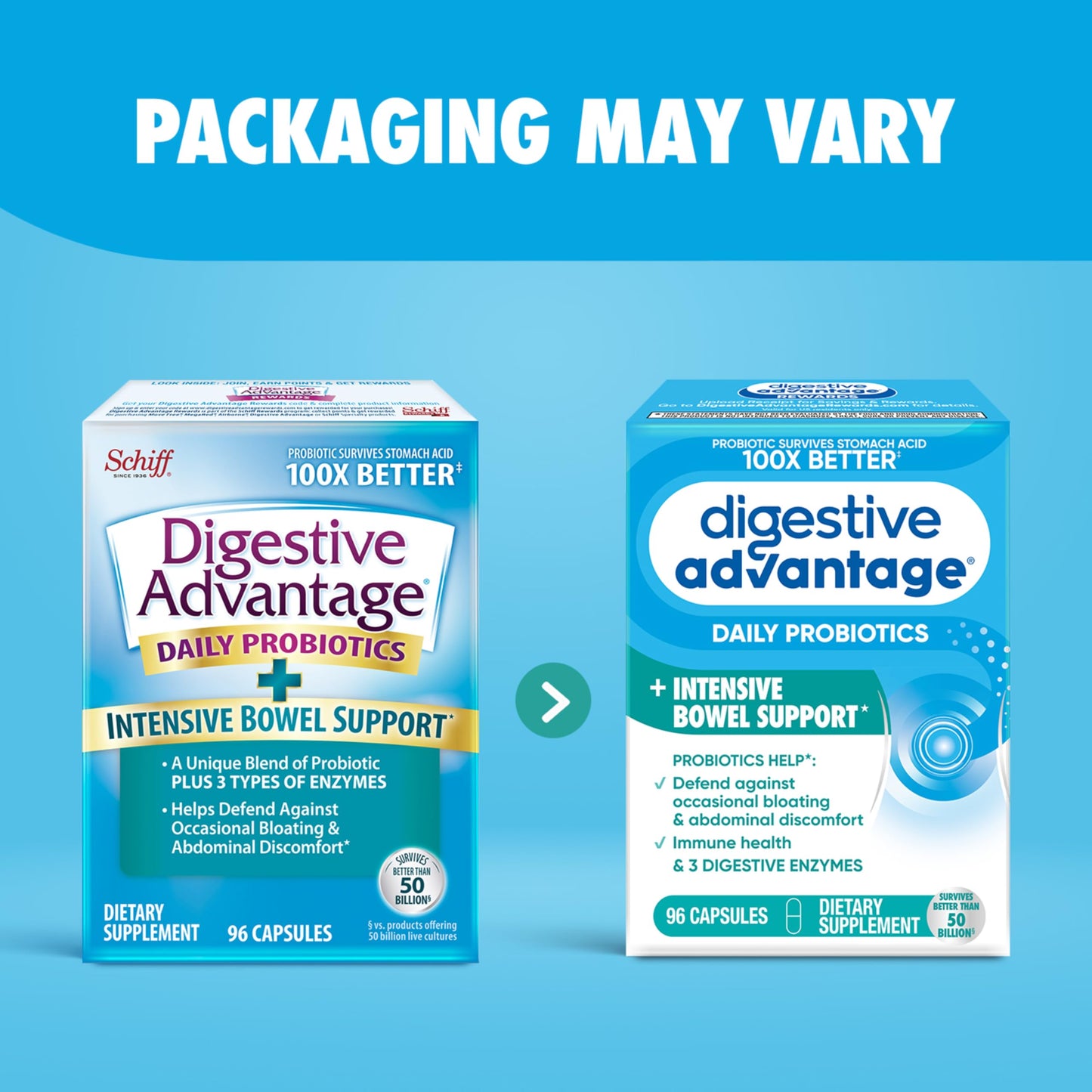 Digestive Advantage IBS Probiotics for Women and Men, 96 Capsules