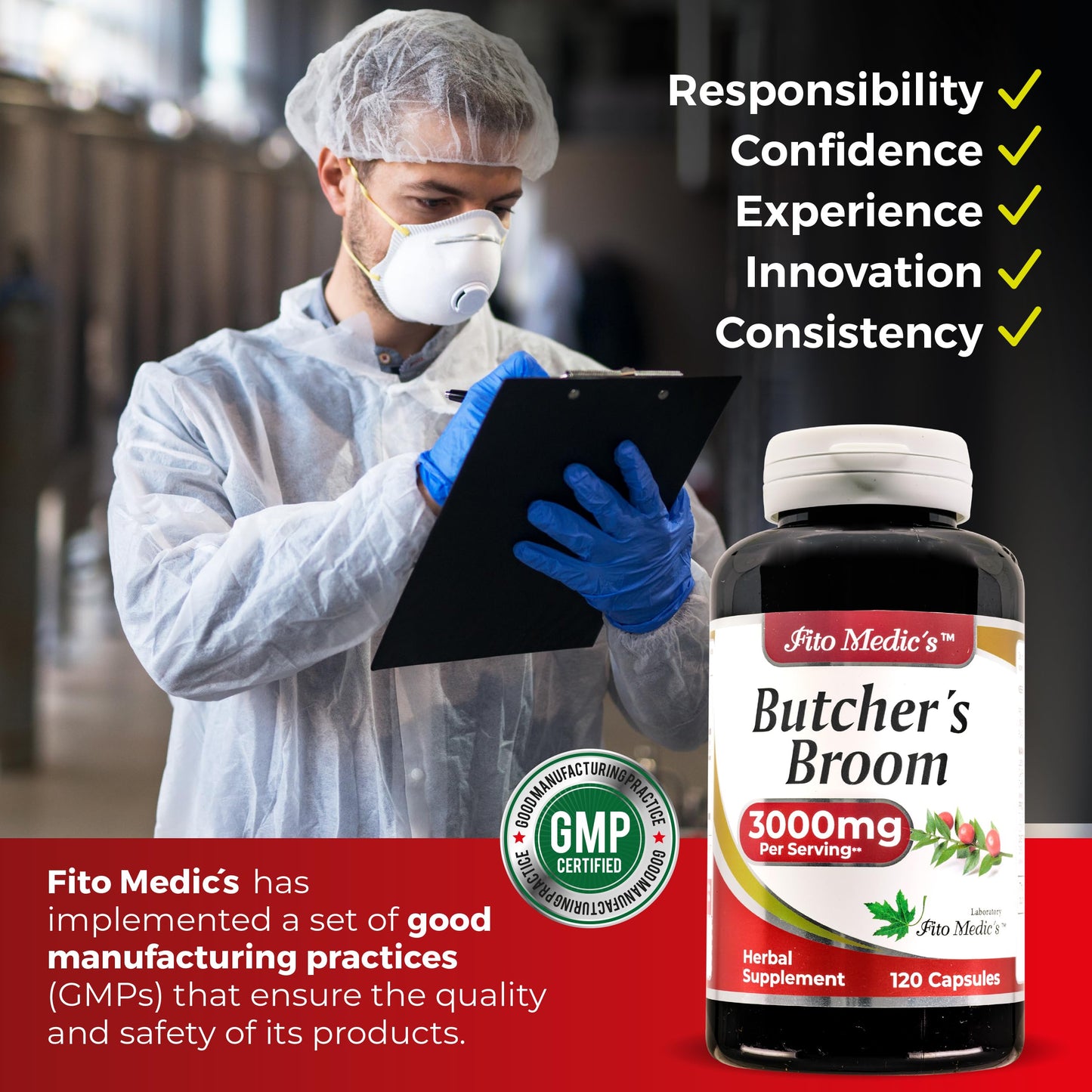 FITO MEDIC'S Butcher’s Broom Capsules, 120 Capsules
