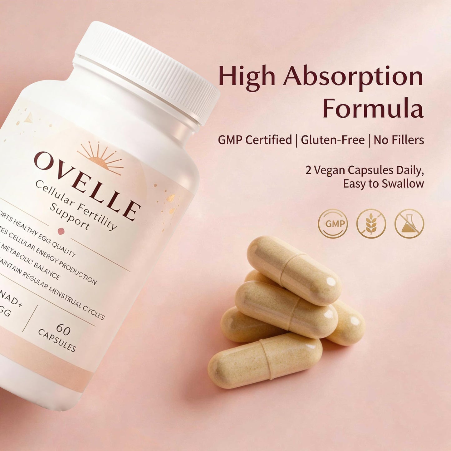Velura Ovelle Fertility for Women-Hormonal Balance & Cycle 60 Capsules