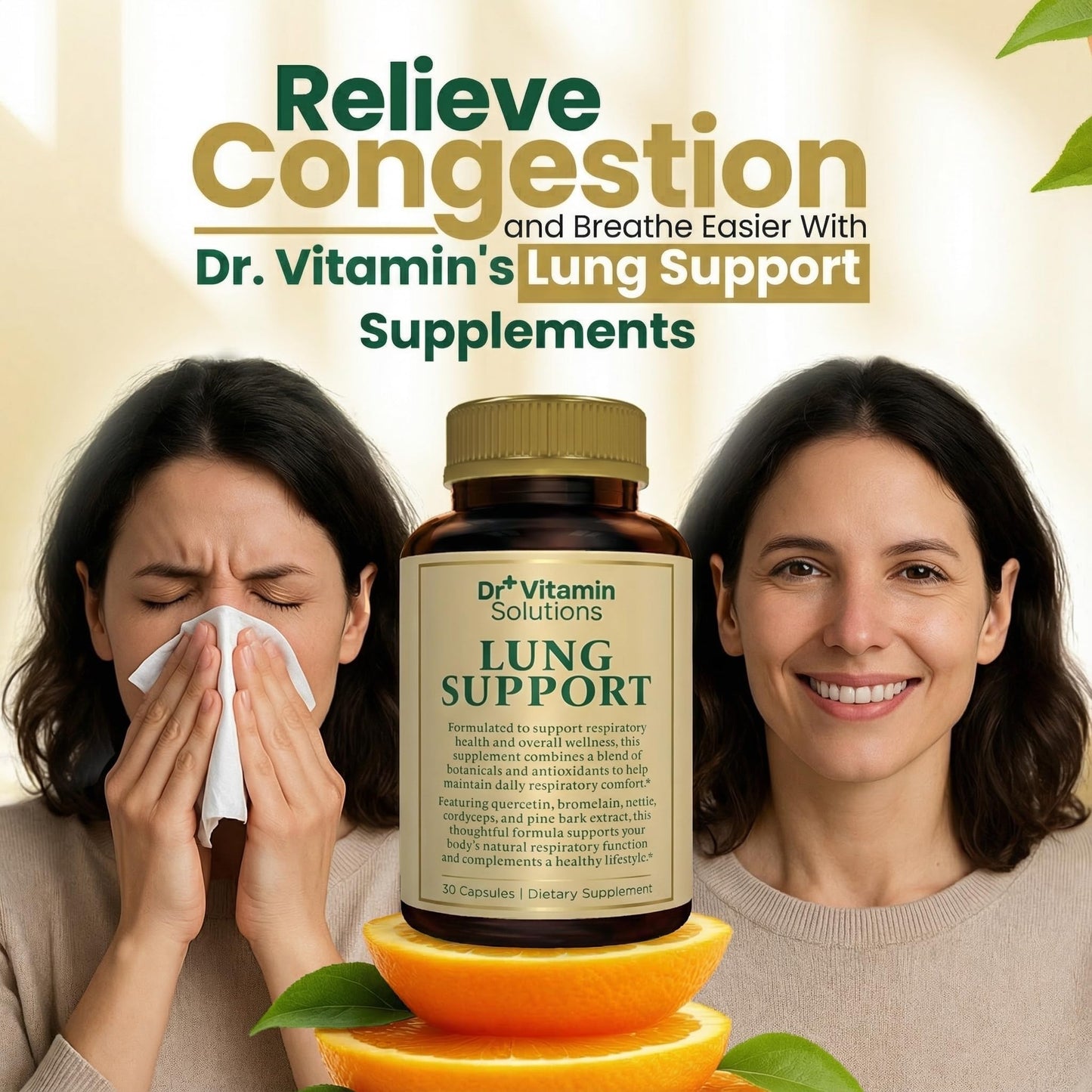 DR VITAMIN SOLUTIONS Lung Detox for Smokers, Mullein Leaf Extract, 10-in-1 Cleanse for Lungs Capsule, 30 Capsules