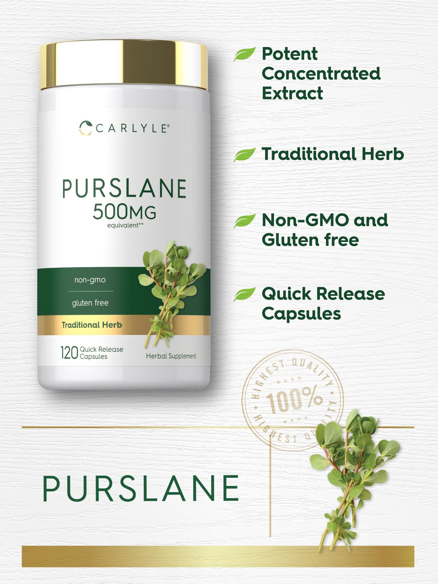 Carlyle Purslane Capsules 120 Count