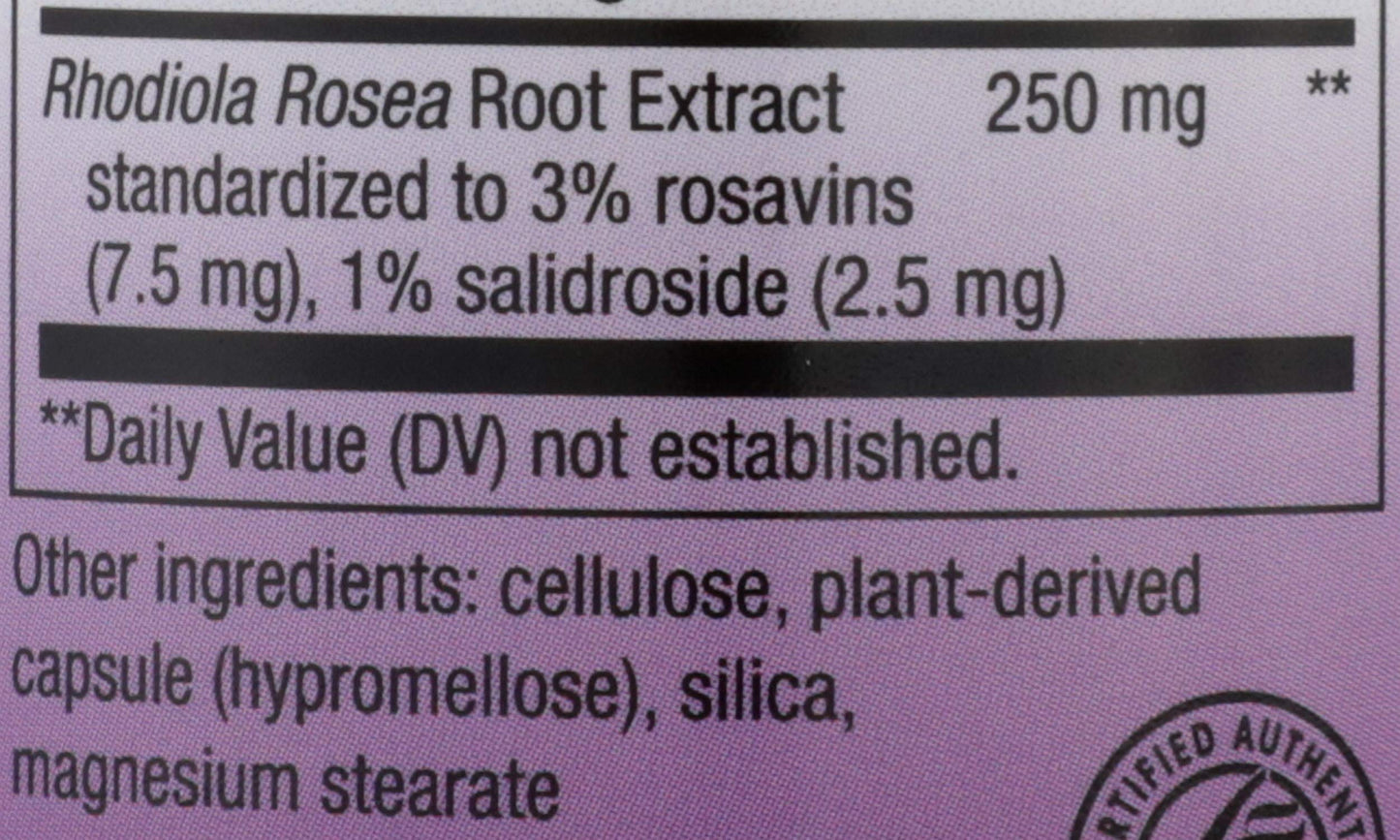 Nature's Way Rhodiola Rosea 60 Veggie Capsules