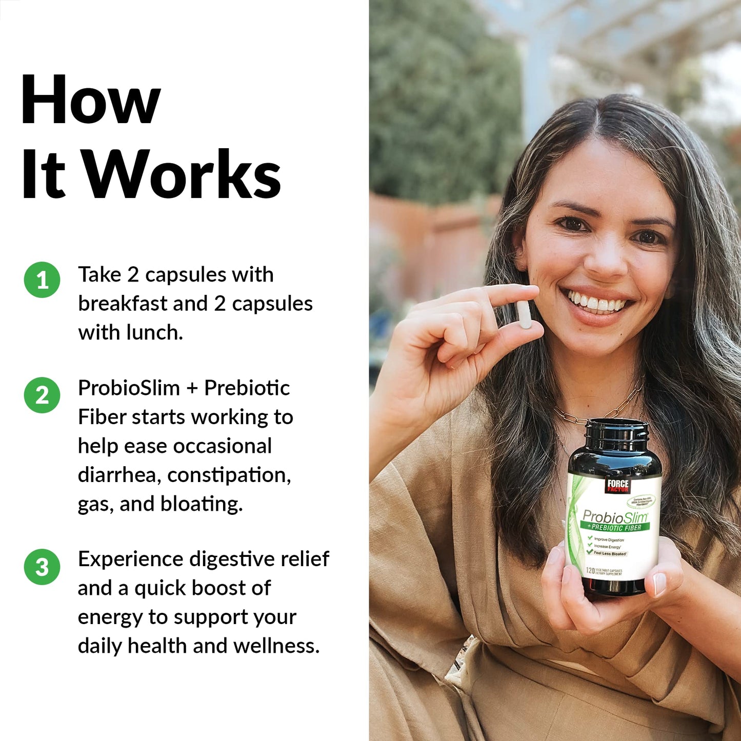 Force Factor ProbioSlim + Prebiotic Fiber Weight-Loss Supplement Capsules 240