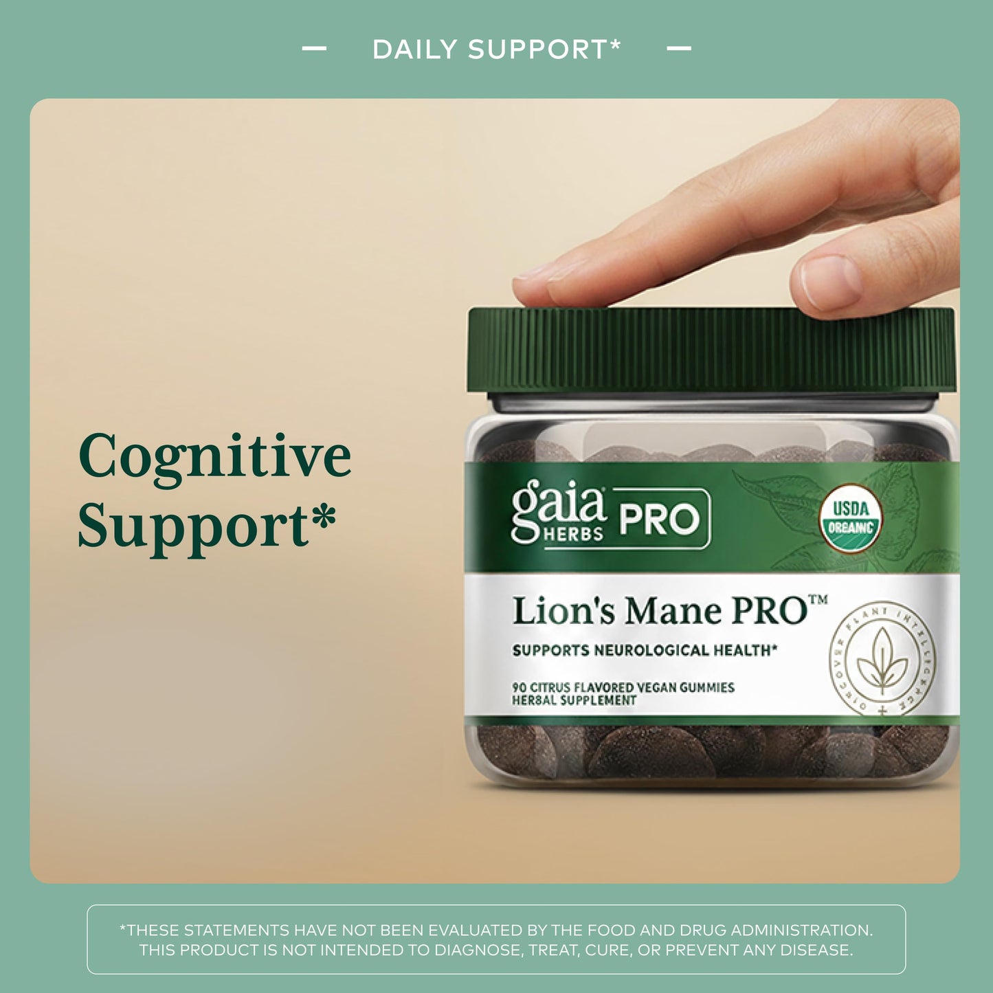 Gaia Herbs PRO Lion's Mane Gummies 90 Count