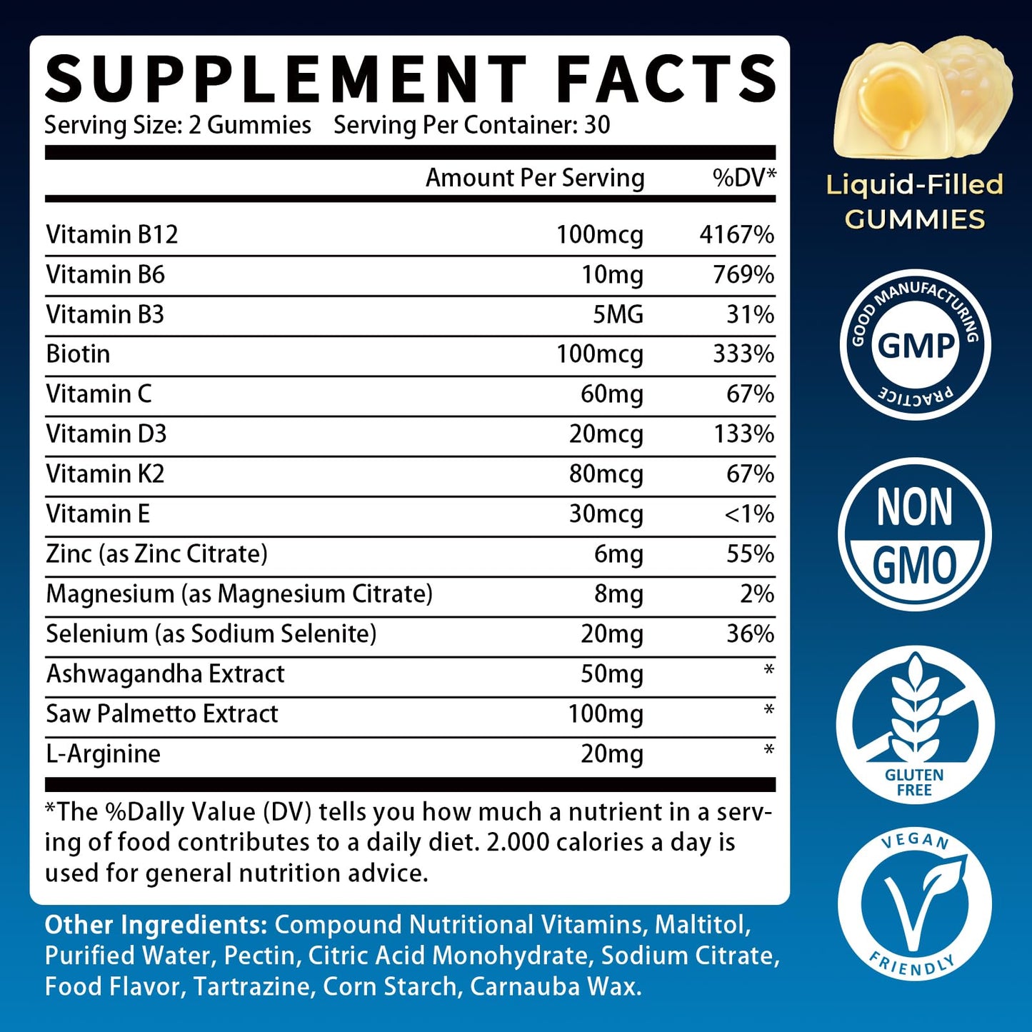 GparkNature Mens Multivitamins Gummy 60 Count