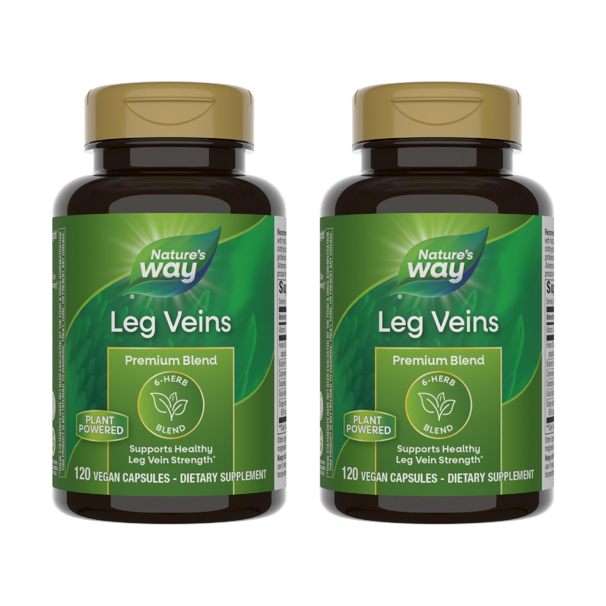 Nature's Way Leg Veins Support Blend with Tru-OPCSTM, Vegetarian Capsules 120 Count