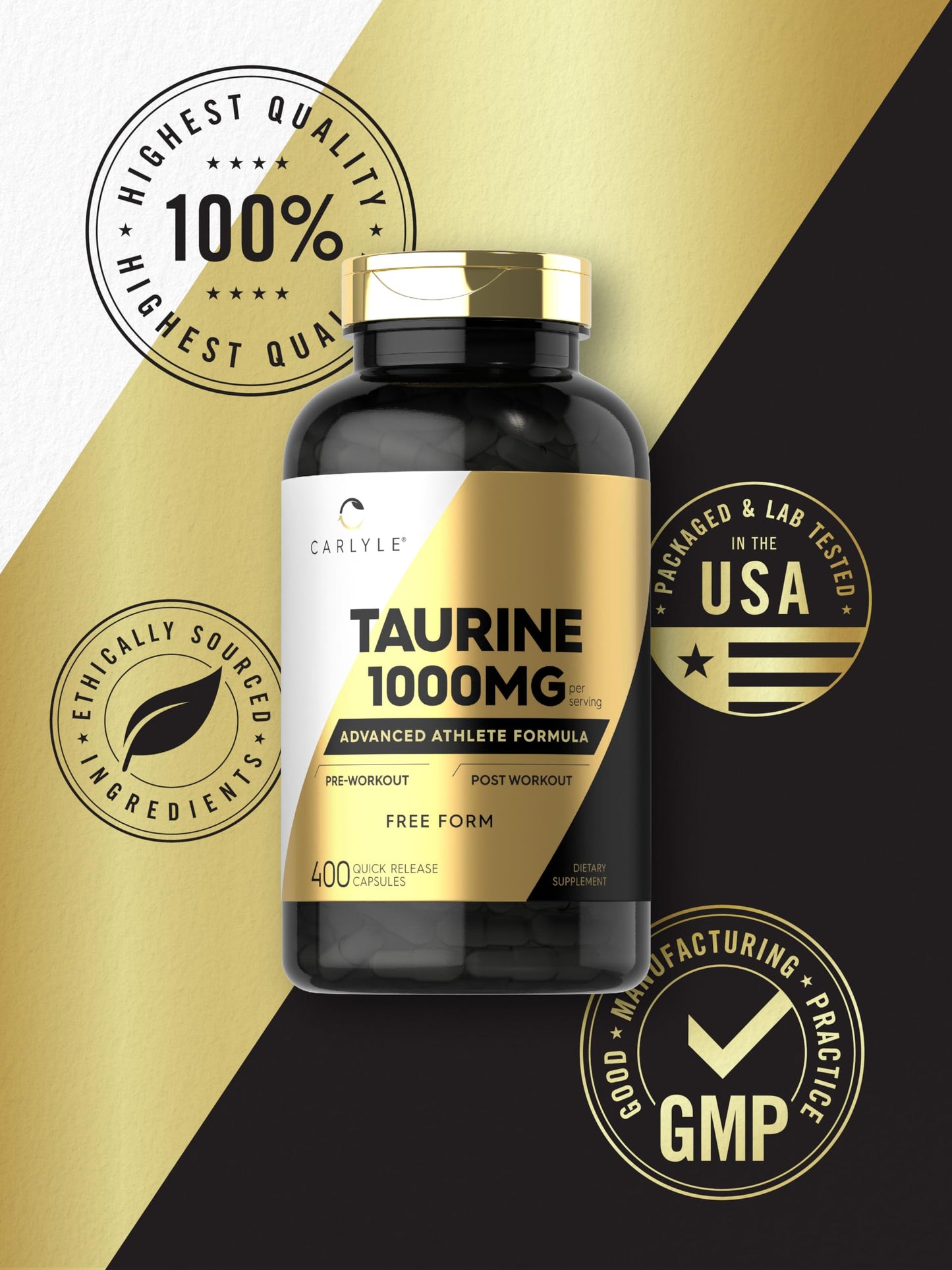Carlyle Taurine 1000mg Capsules, 400 Capsules