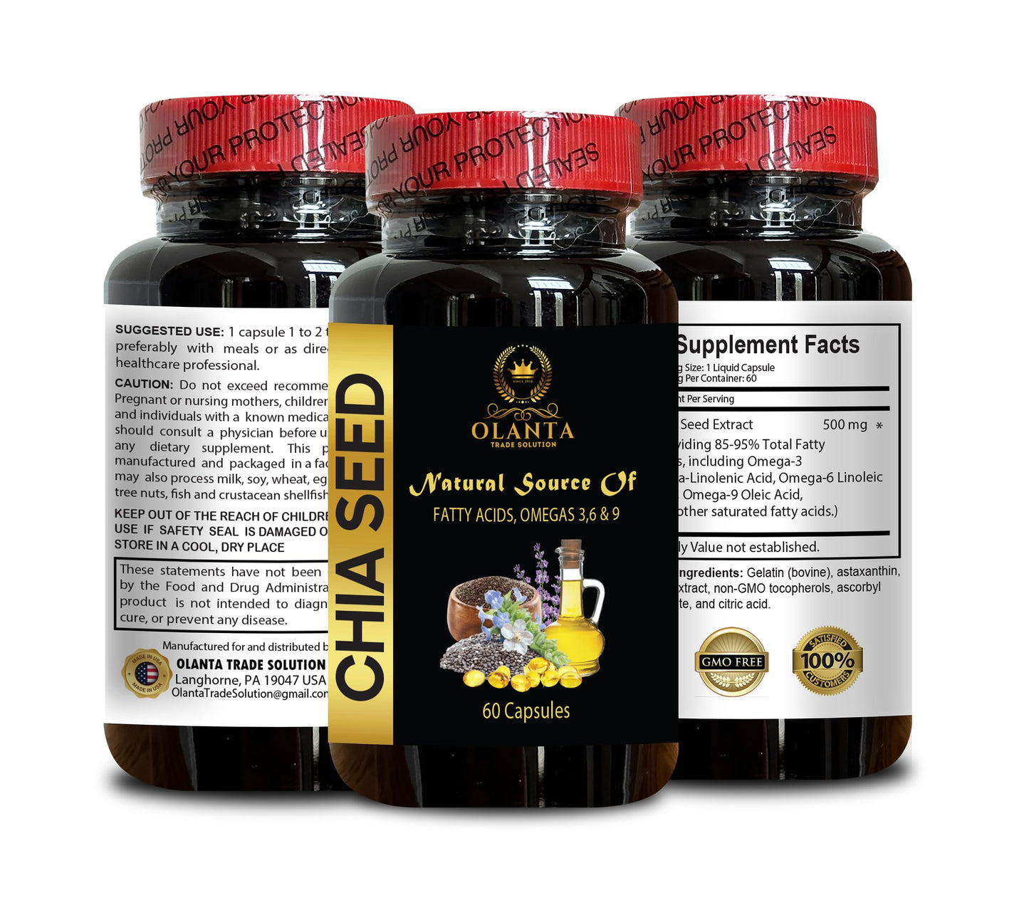 OLANTA TRADE SOLUTION Chia Seed Oil Capsules 60 Capsules