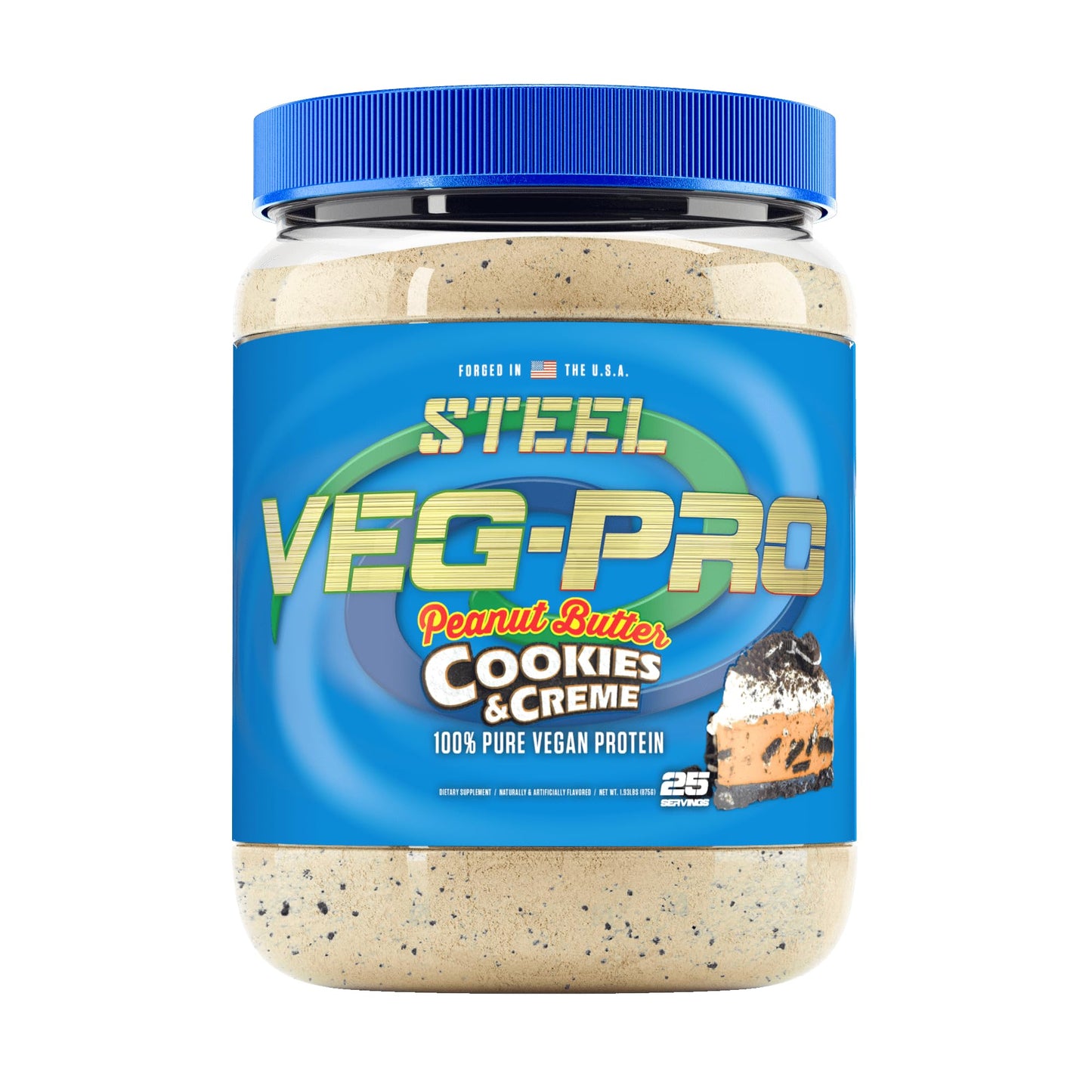 Steel Supplements Veg-PRO Vegan Protein Powder Peanut Butter Cookies & Creme, 26.4 Servings