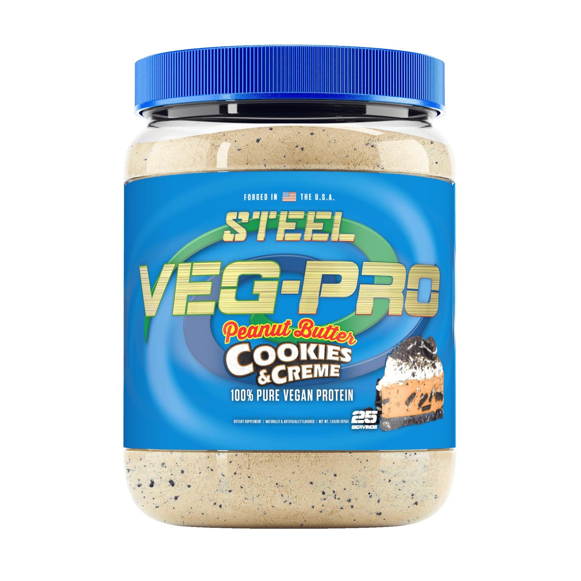 Steel Supplements Veg-PRO Vegan Protein Powder Peanut Butter Cookies & Creme, 26.4 Servings
