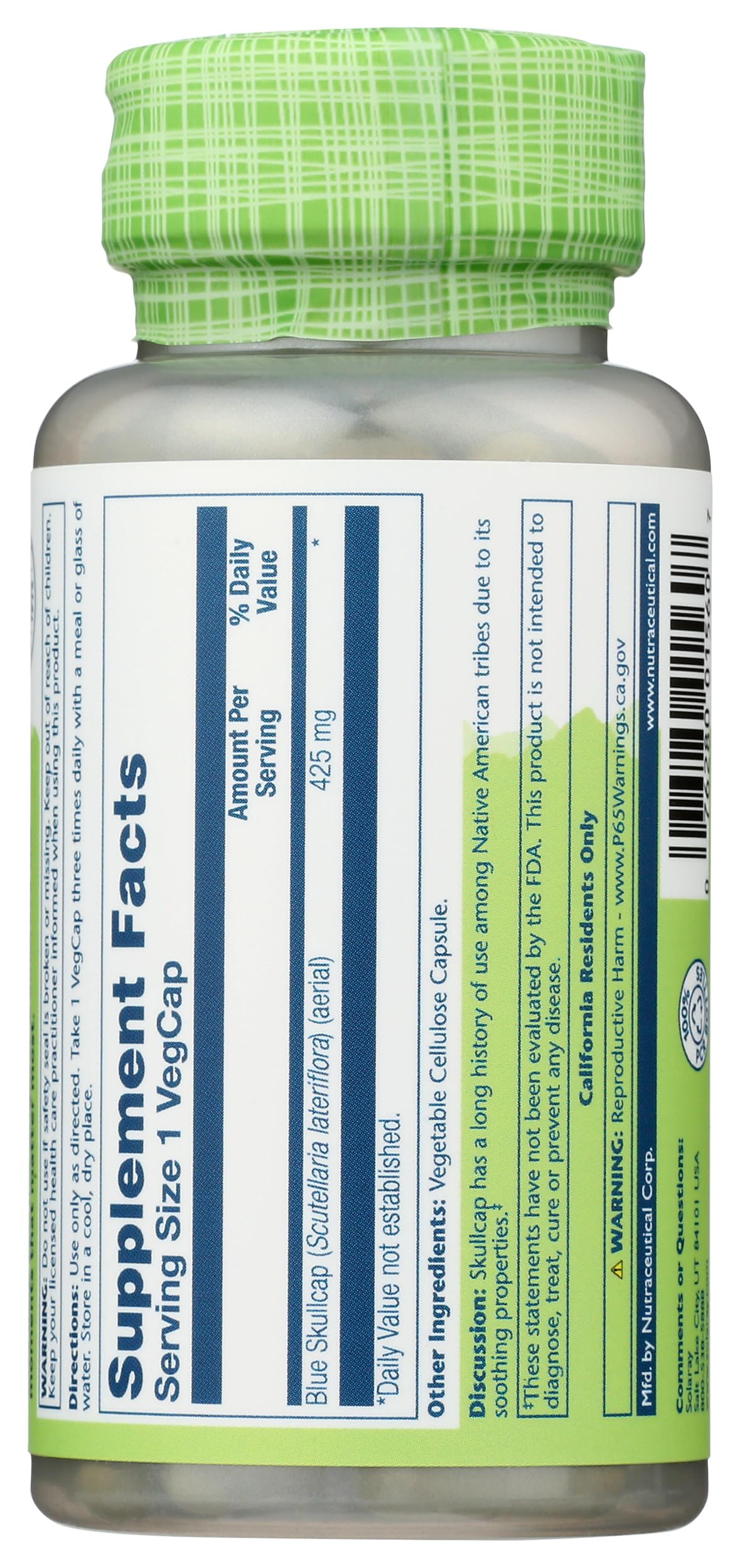 SOLARAY Blue Skullcap Extract VegCaps 100 Count
