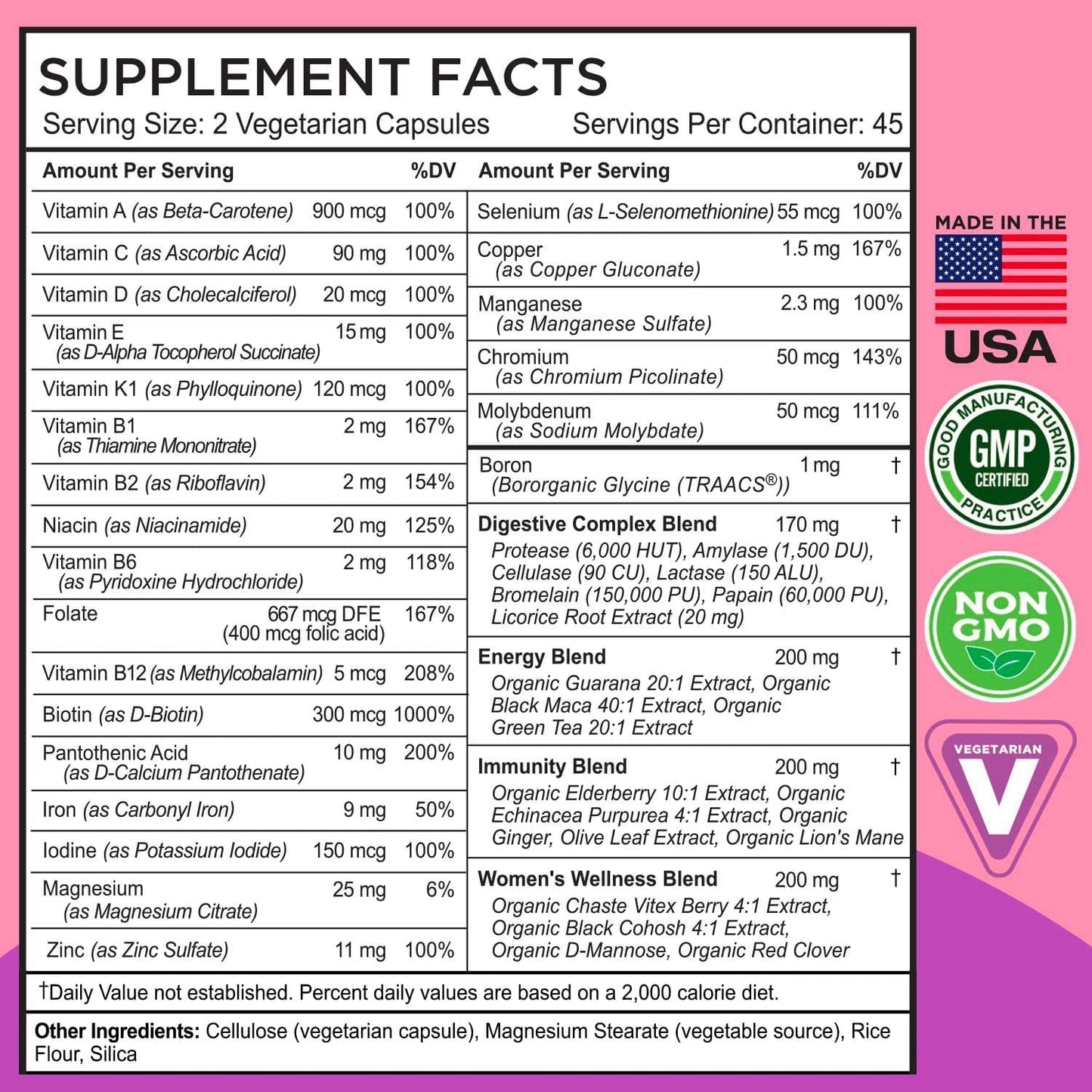FarmHaven Multivitamin for Women and Milk Thistle and Digestive Enzymes, 2 Capsules