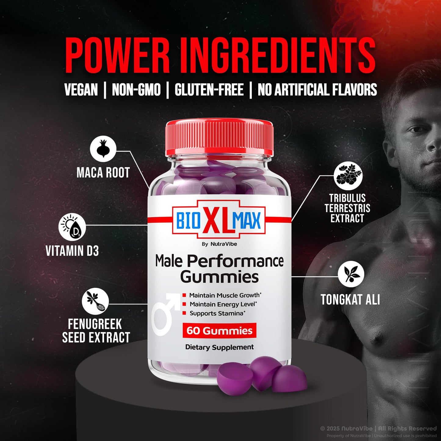 NutraVibe Bio XL Max Gummies 180 Gummies