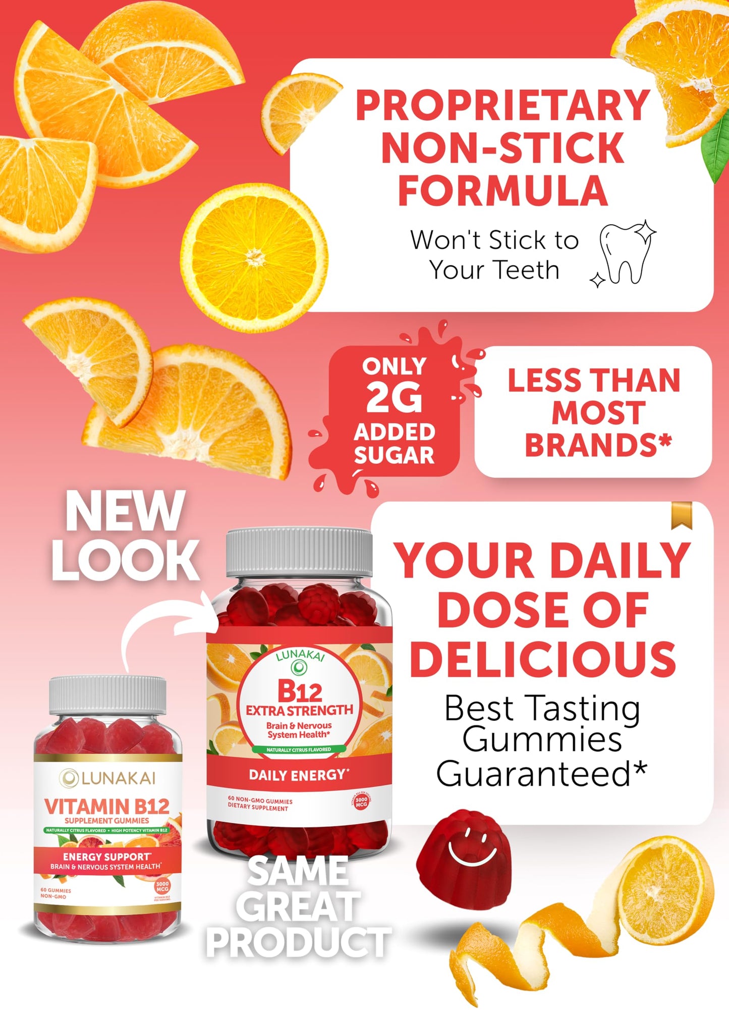 Lunakai Vitamin B12 and Probiotic Gummies Bundle - 3000 mcg B12, 5 Billion CFUs per Serving, Vitamin C for Adults, Women & Men, 1 Gummy