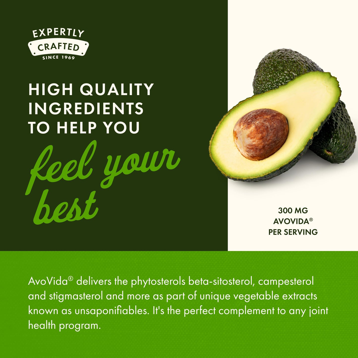 Swanson AvoVida Avocado Soybean Unsaponifiables Joint Health Capsules, 60 Count