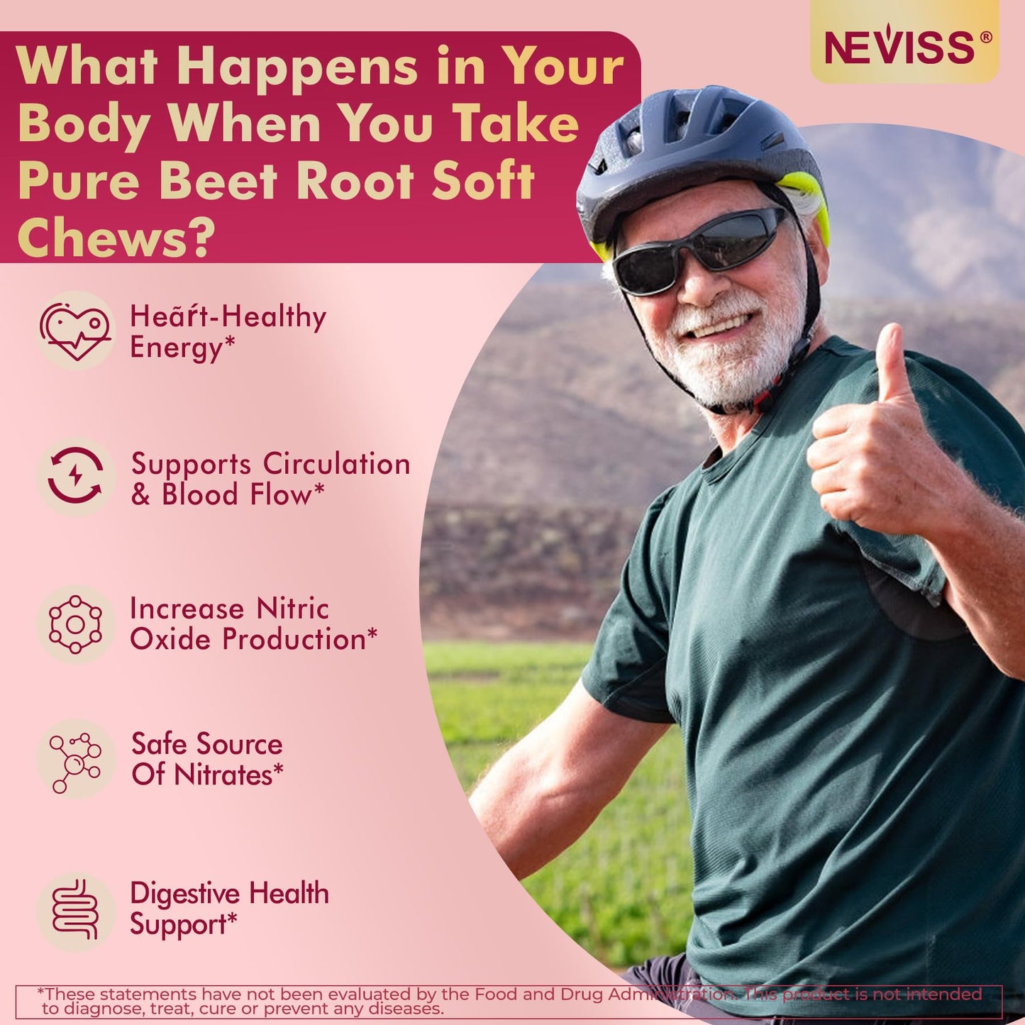 NEVISS Beet Root Gummies 60 Count