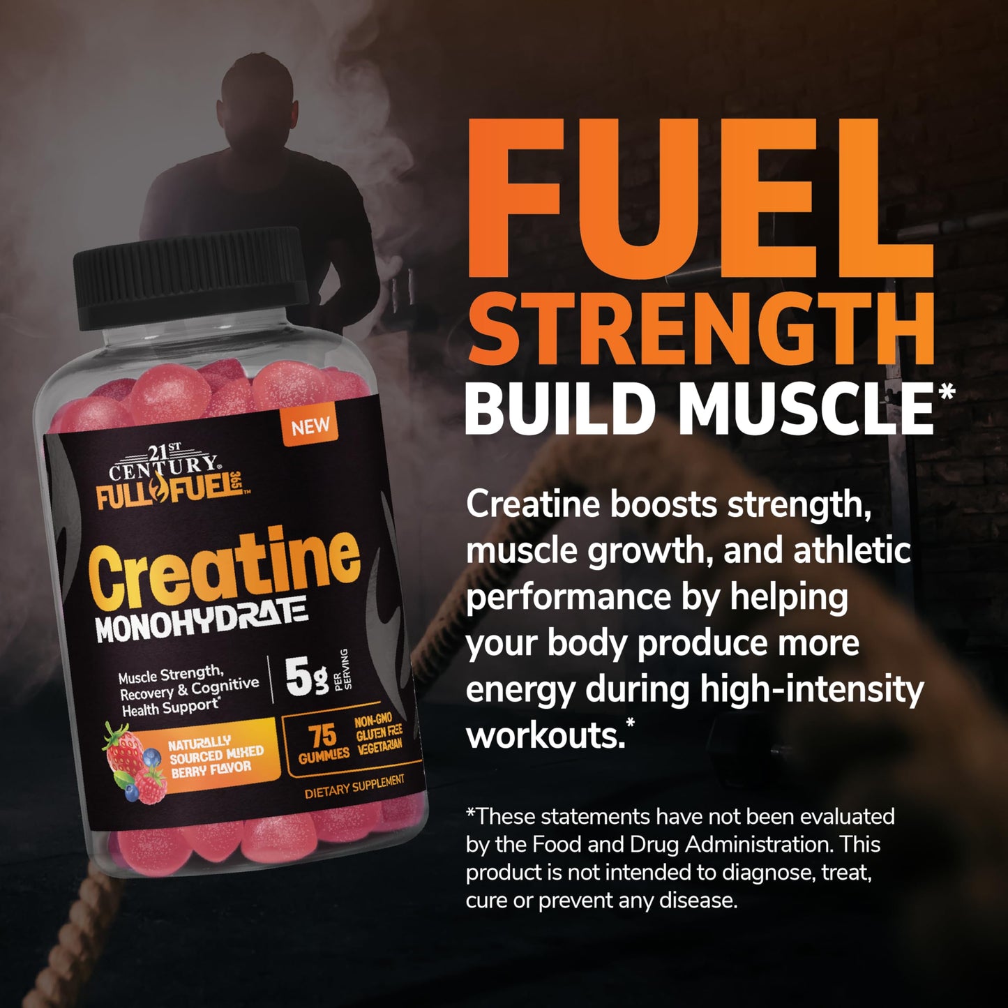 21st Century Full Fuel 365 Creatine Monohydrate Gummies, 75 Gummies