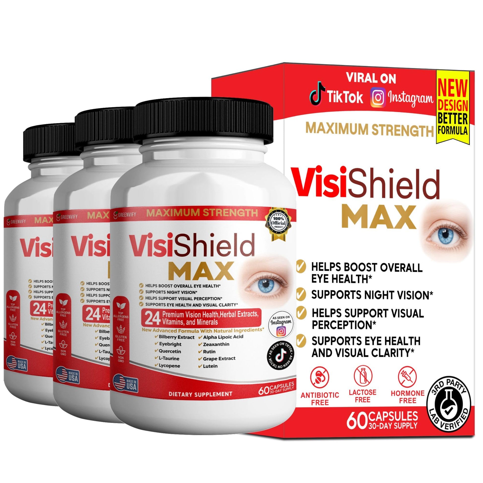 GREENVIFY VisiShield Max Eye Health Supplement Capsule, 60 Capsules