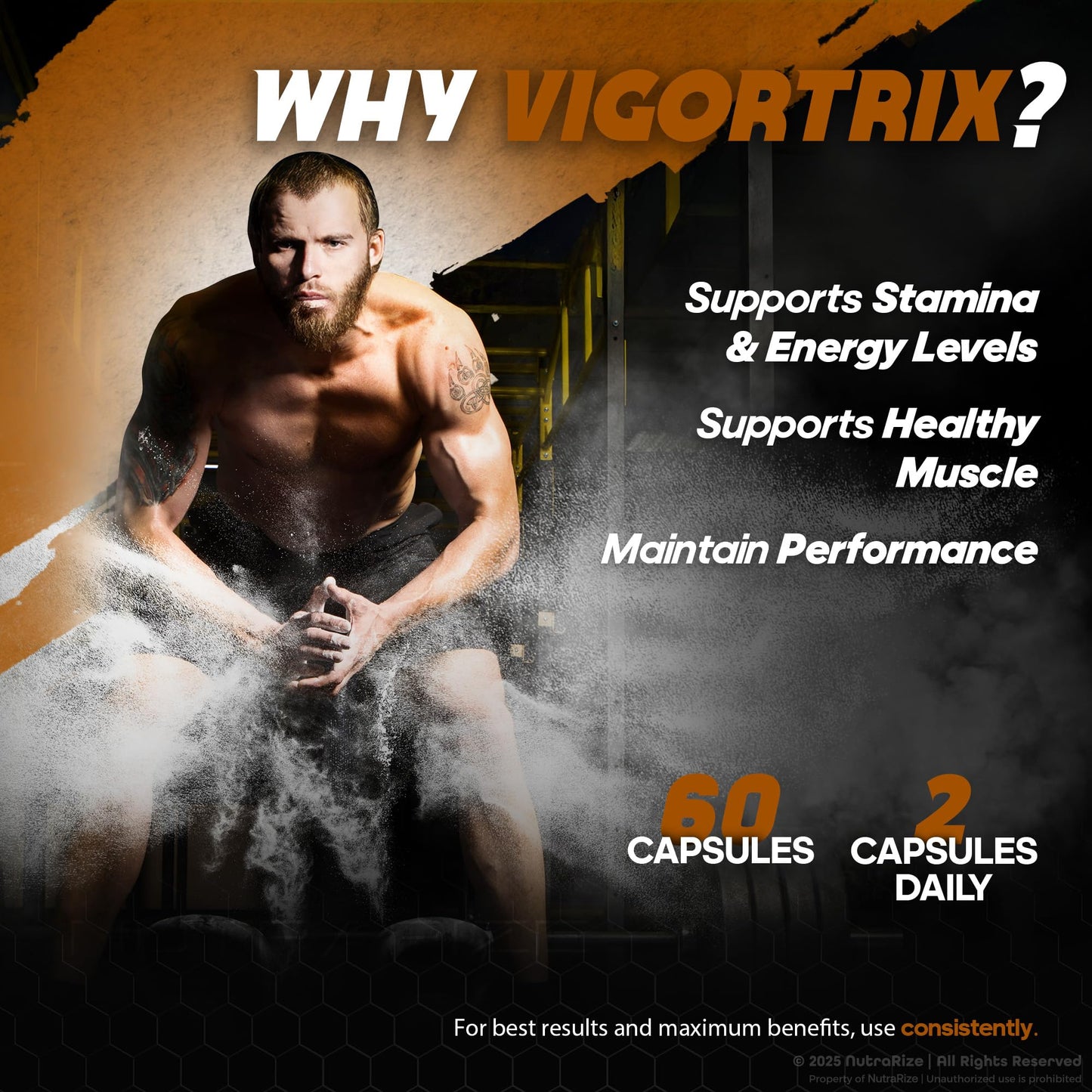 NutraRize Vigortrix Supplement Capsules, 120 Capsules